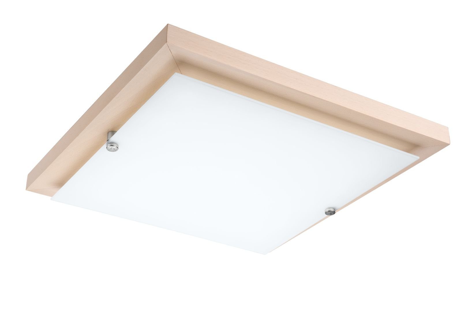 Licht-Erlebnisse Deckenleuchte ERIN, LED fest integriert, Warmweiß, LED Deckenleuchte Wohnzimmer Holz Glas quadratisch vielseitig Flur