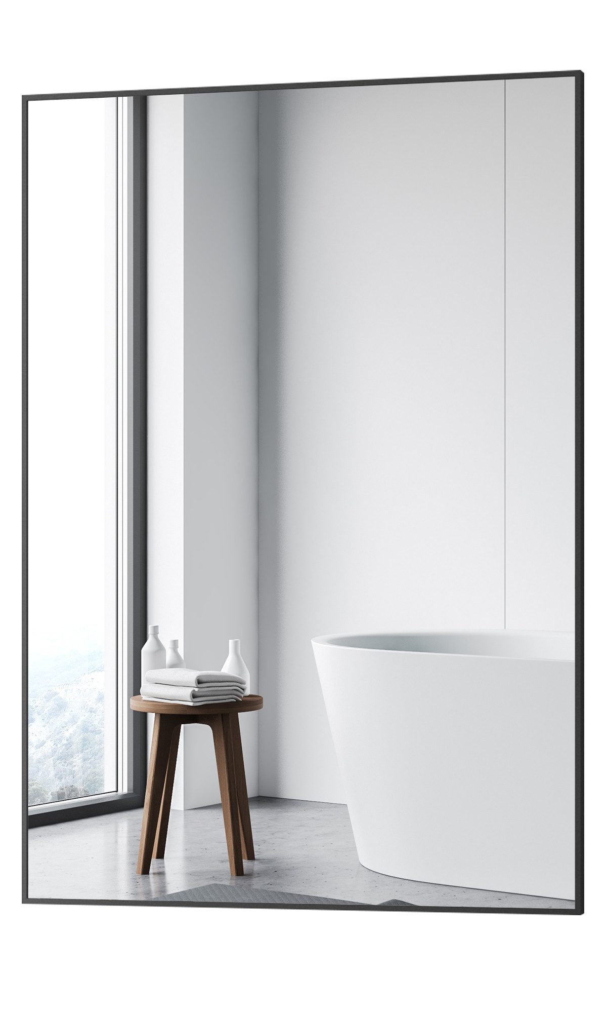 GOEZES Badspiegel Schwarz 50x70 80x60 100x60 Wandspiegel Schwarz eckig Meta günstig online kaufen