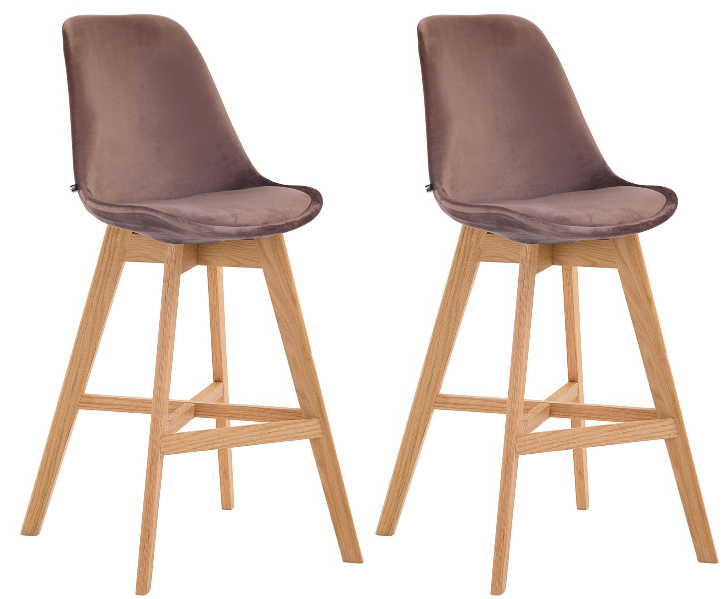 Barhocker 2er Set Barhocker Cannes Samt natura