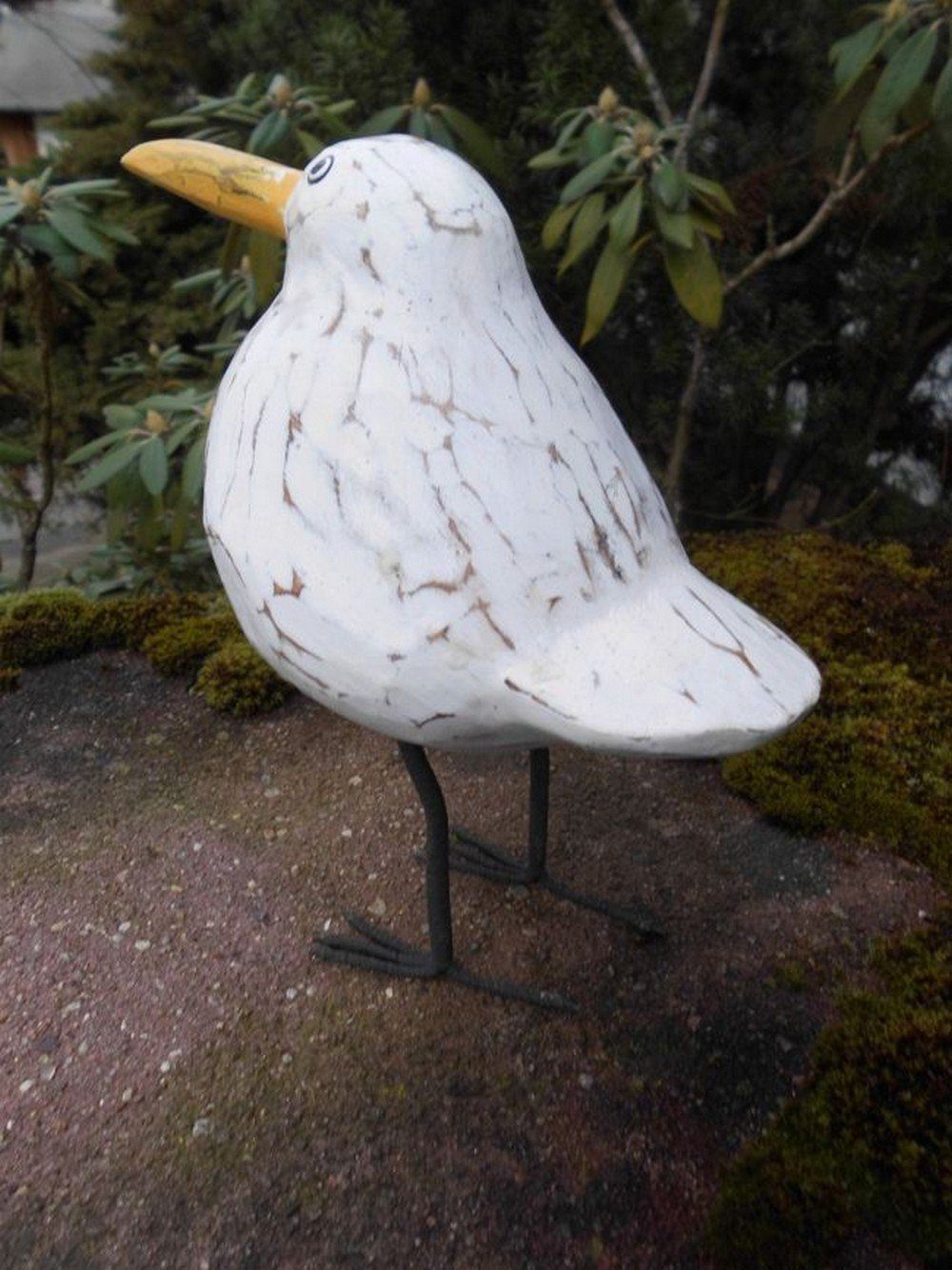 Deko-Impression Tierfigur Freche, witzige Möwe gerade blickend Statue maritime Deko Holz (1 St)