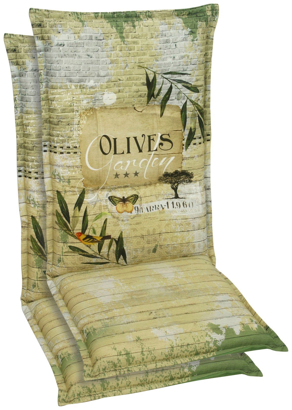 GO-DE Hochlehnerauflage, (Set, 2 St., Auflage für Hochlehner, OTTOs Choice), 50 cm x 7 cm x 120 cm
