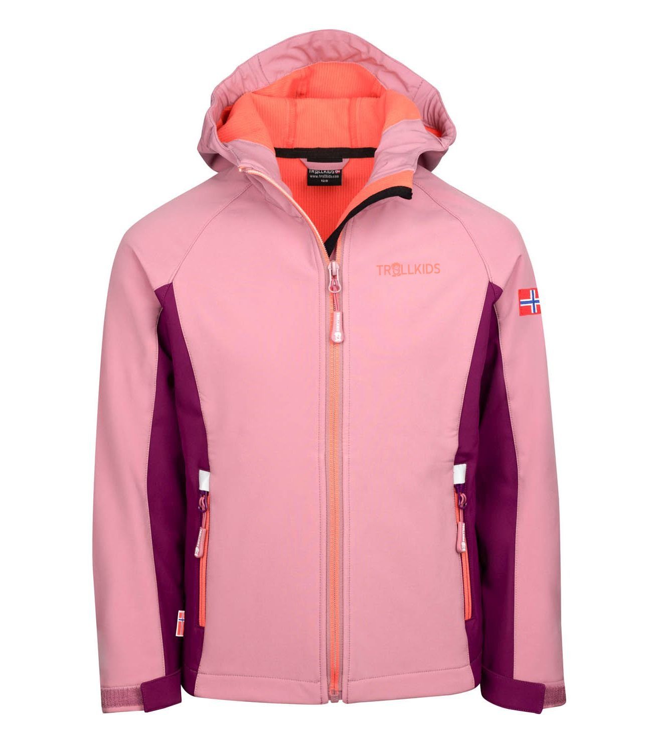 Wasserabweisend TROLLKIDS Orchidee/Maulbeere Softshelljacke Kristiansand