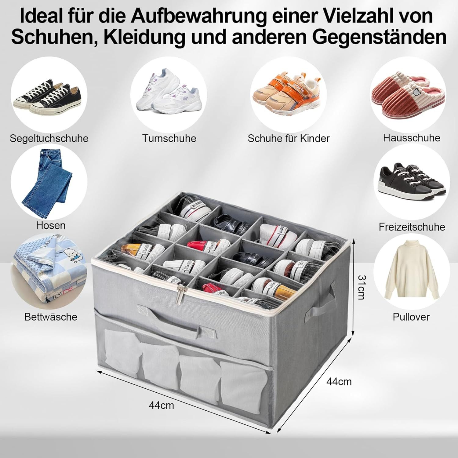 FELIXLEO Schuhbox Schuh Organizer mit GriffeSchuhboxen Großer Faltbar Stoff Schuhbox (1 St) – Bild 5 von 5
