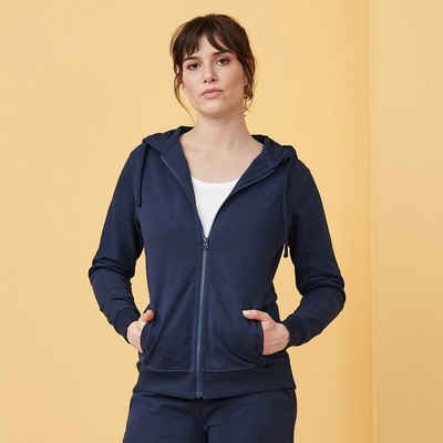 LIVING CRAFTS Kapuzensweatjacke LAMINA Samtig-sanftes Bio-Baumwoll-Sweat.