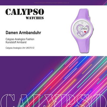 CALYPSO WATCHES Quarzuhr Calypso Damen Uhr K5751/2 Kunststoffband, Damen Armbanduhr rund, Kunststoff, PUarmband lila, Fashion