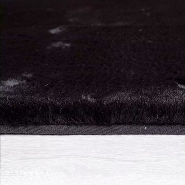 Fellteppich Deluxe waschbar Teppichwohnzimmer, Vimoda, Rund, Höhe: 25 mm, Eleganter Hochflor, Läufer, Einfarbig, kuschelig, weich, soft