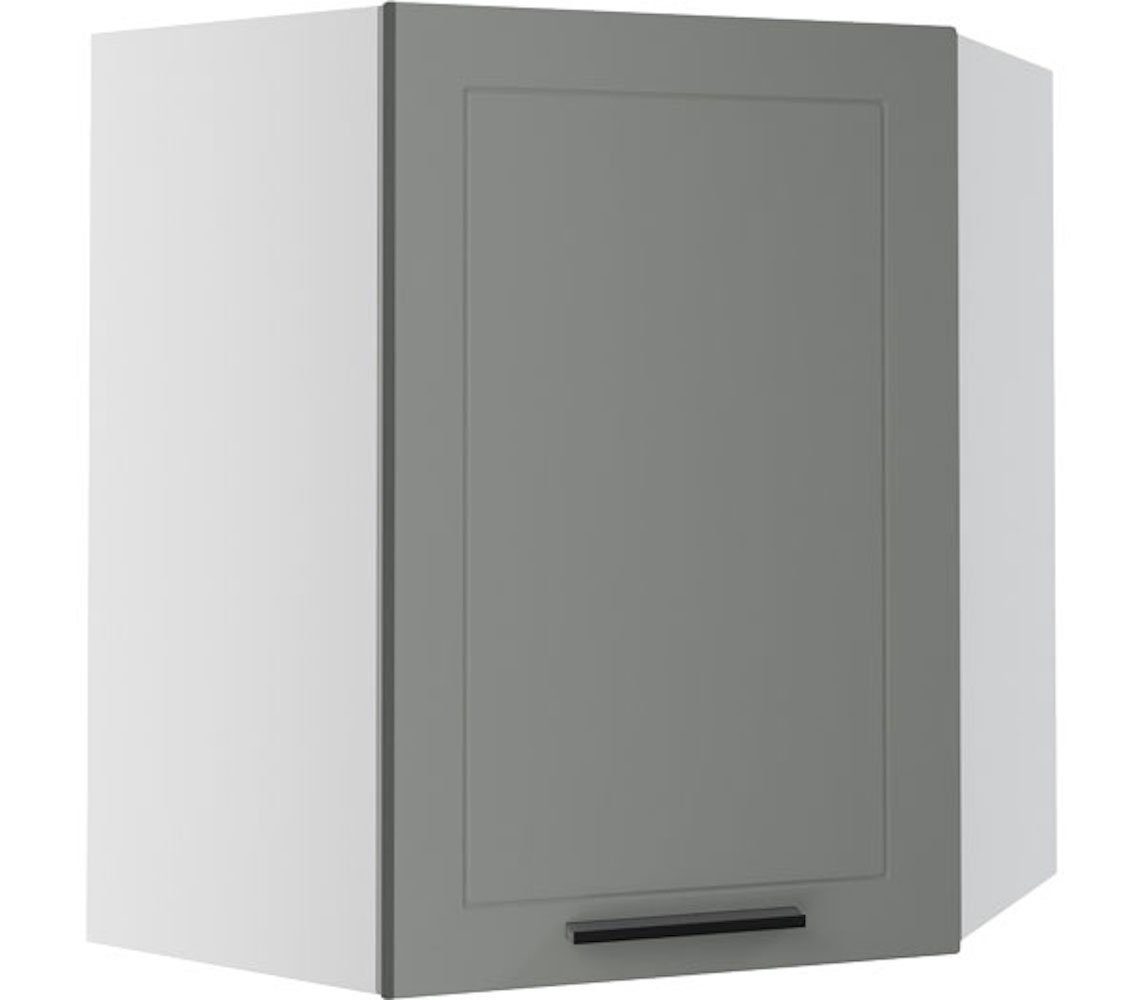 Feldmann-Wohnen Eckhängeschrank Kvantum (Kvantum) 60cm Front- und Korpusfarbe wählbar 1-türig dust grey matt