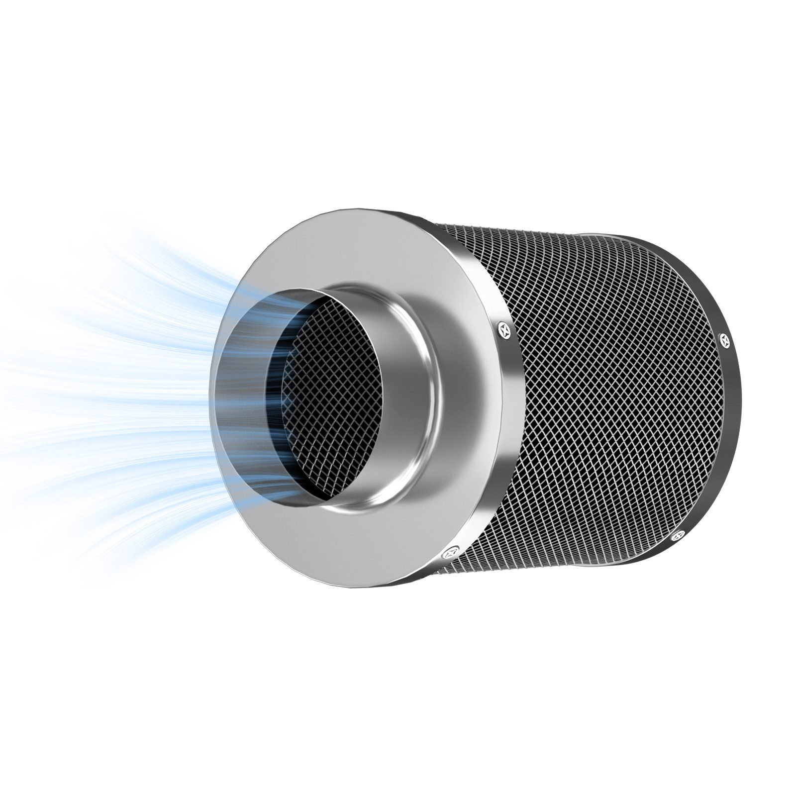 CannoBox Geruchsfilter Aktivkohlefilter 100 mm-für Growbox Zelt Schrank Abluft Anbau, 210 CFM,10 cm Durchmesser,Aktivkohlefilter für Growzelt Komplett Set