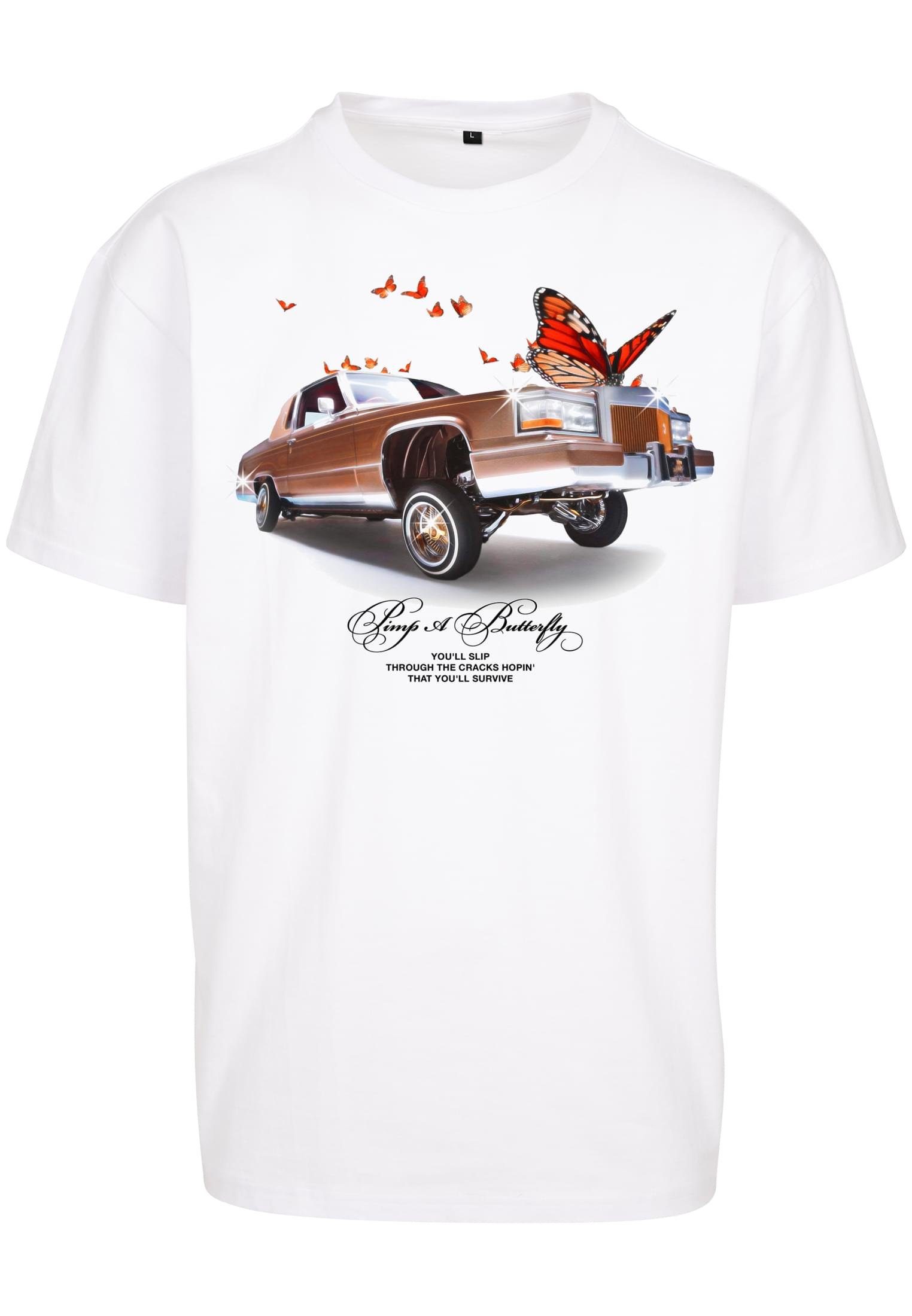 Upscale by Mister Tee Oversize Pimp a Tee (1-tlg) white Kurzarmshirt Butterfly Herren