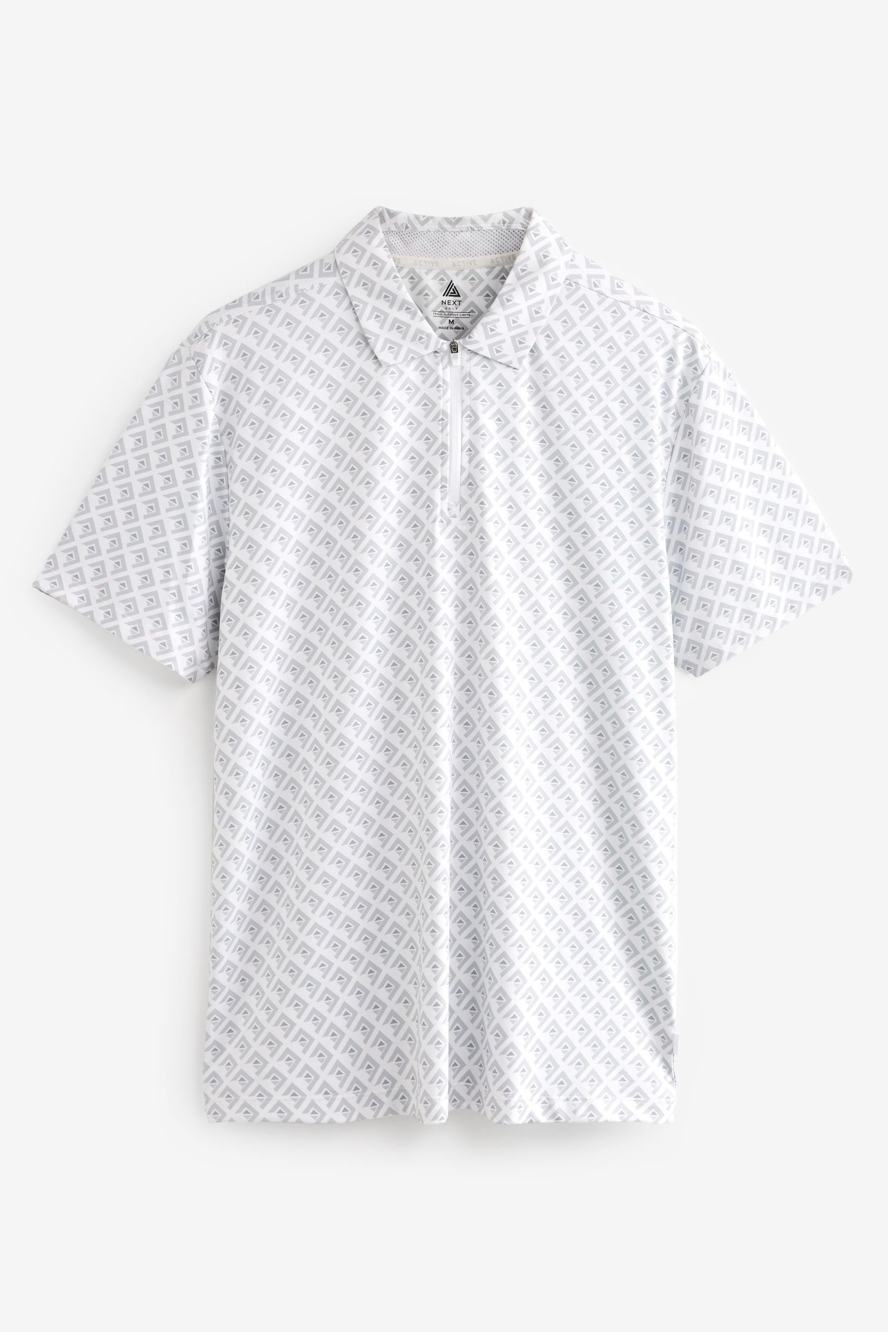 Next Poloshirt Active & Golf Poloshirt mit Print (1-tlg) White Grey