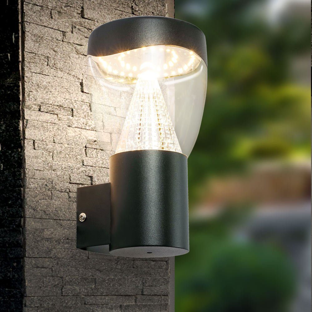 etc-shop Außen-Wandleuchte, LED-Leuchtmittel Haustürleuchte Außenlampe Warmweiß, Fassadenlampe LED Wandlampe verbaut, Außenleuchte fest