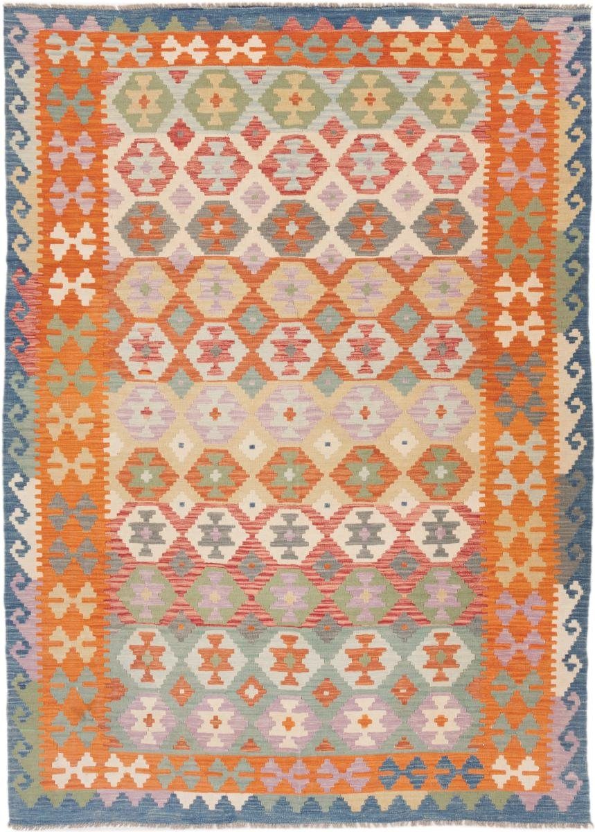 Orientteppich Kelim Afghan 211x293 Handgewebter Orientteppich, Nain Trading, rechteckig, Höhe: 3 mm