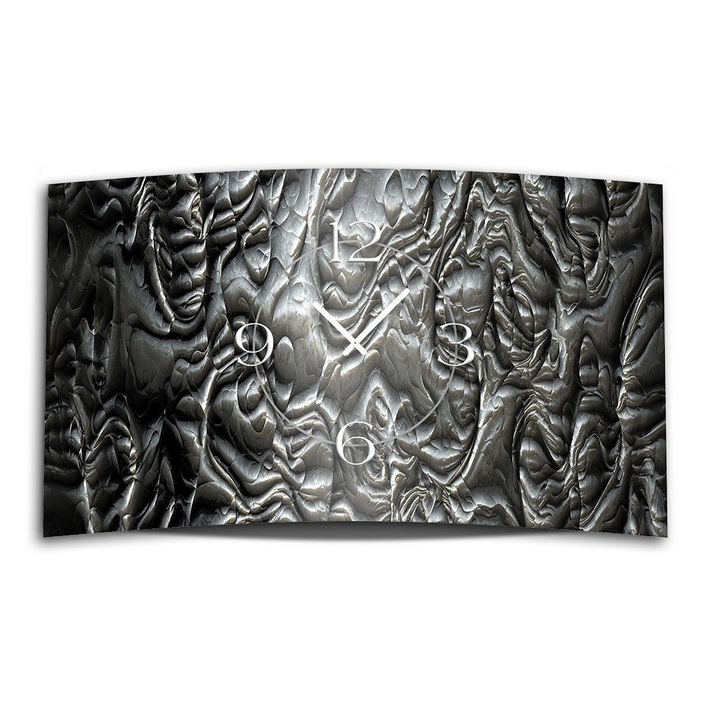 dixtime Wanduhr Metall Gestein Skulptur Designer Wanduhr modernes Wanduhren Design (Einzigartige 3D-Optik aus 4mm Alu-Dibond)