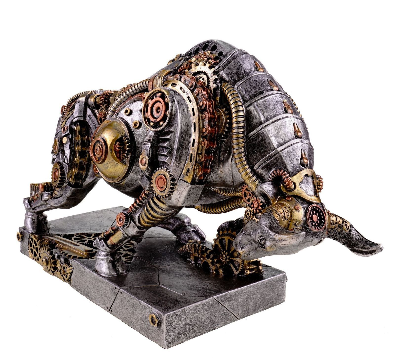 Kremers Schatzkiste Dekofigur Big Bull Stier Steampunk Handbemalte Dekofigu günstig online kaufen