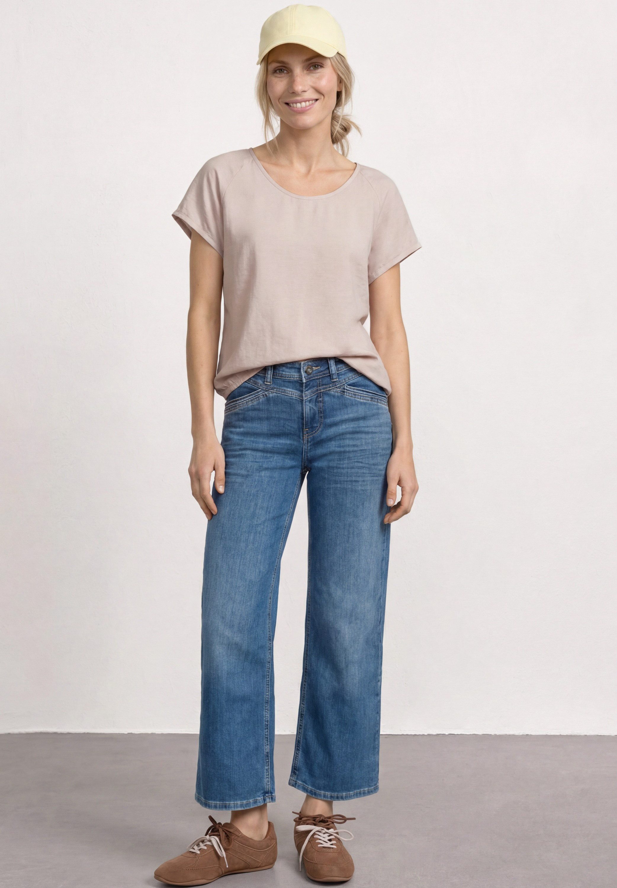 STREET ONE T-Shirt mit abgerundetem V-Ausschnitt – Bild 3 von 5