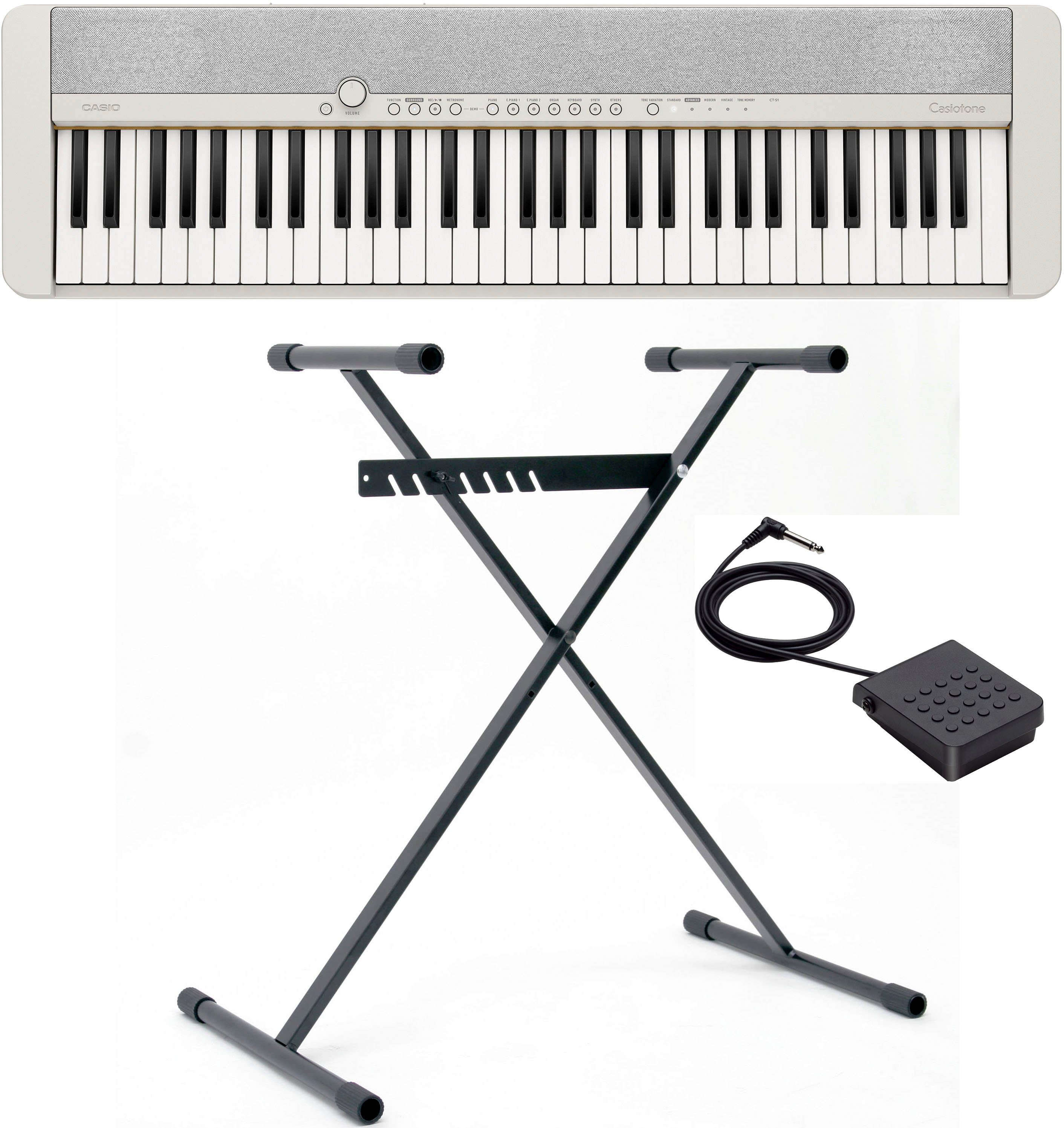 CASIO Keyboard »Piano-Keyboard-Set CT-S1WESET«, (Set, inkl.  Keyboardständer, Sustainpedal und Netzteil), ideal für Piano-Einsteiger und  Klanggourmets; online kaufen | OTTO