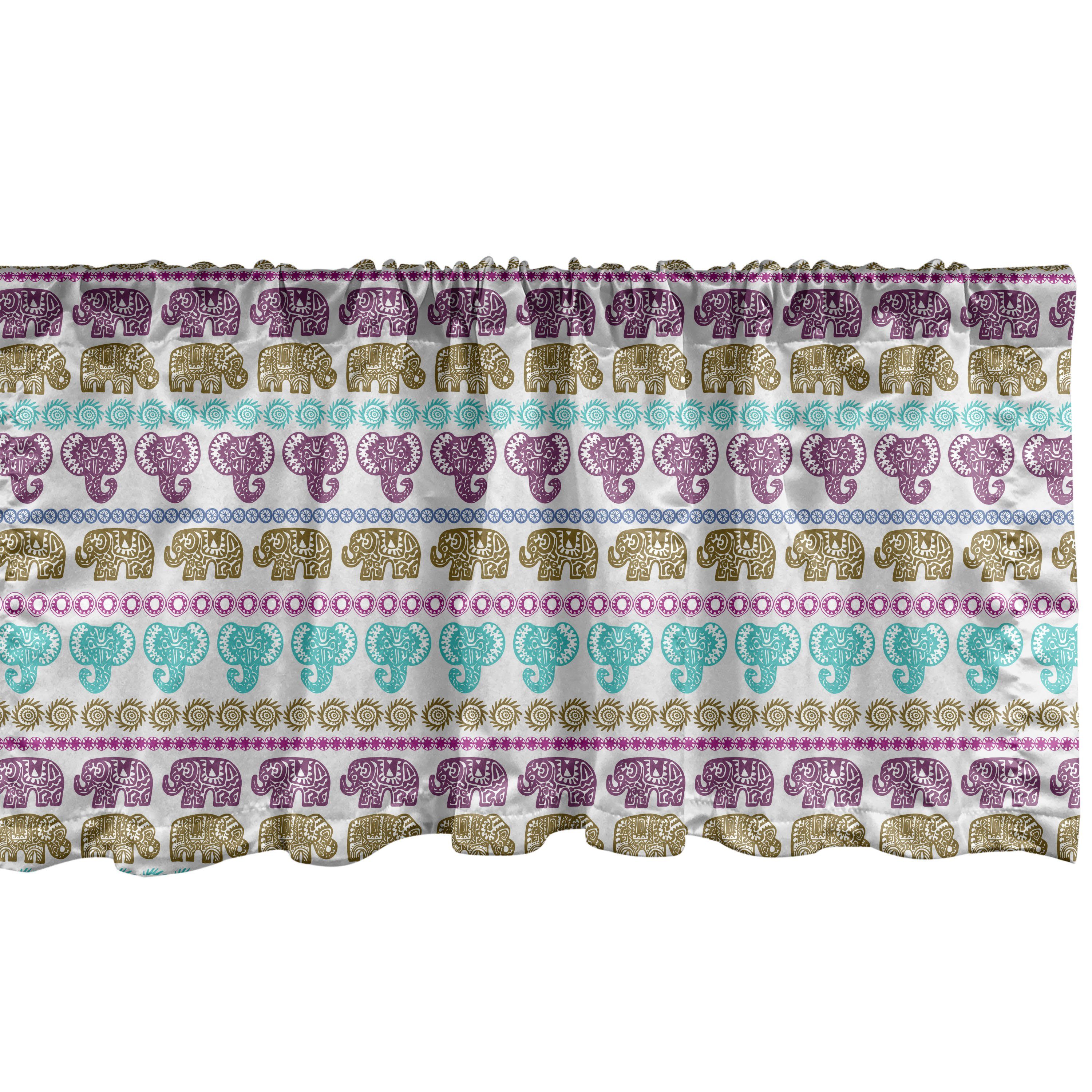 Scheibengardine Vorhang Volant Stammes für Microfaser, Stangentasche, Dekor Küche Elefant Schlafzimmer Abakuhaus, mit