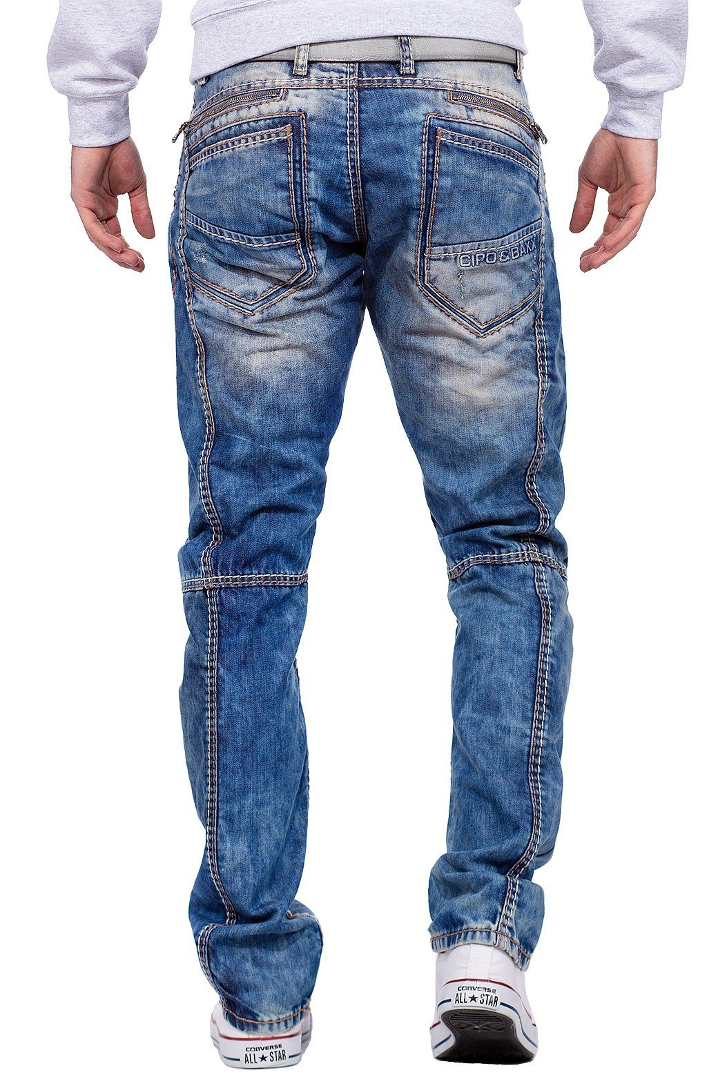 5-Pocket-Jeans Verzierungen dicken BA-C0894 Cipo Hose und Baxx & Nähten mit