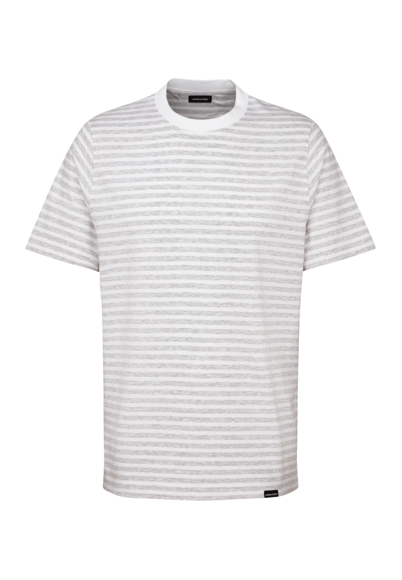 Rundhals Streifen Kurzarm Regular seidensticker Grau T-Shirt