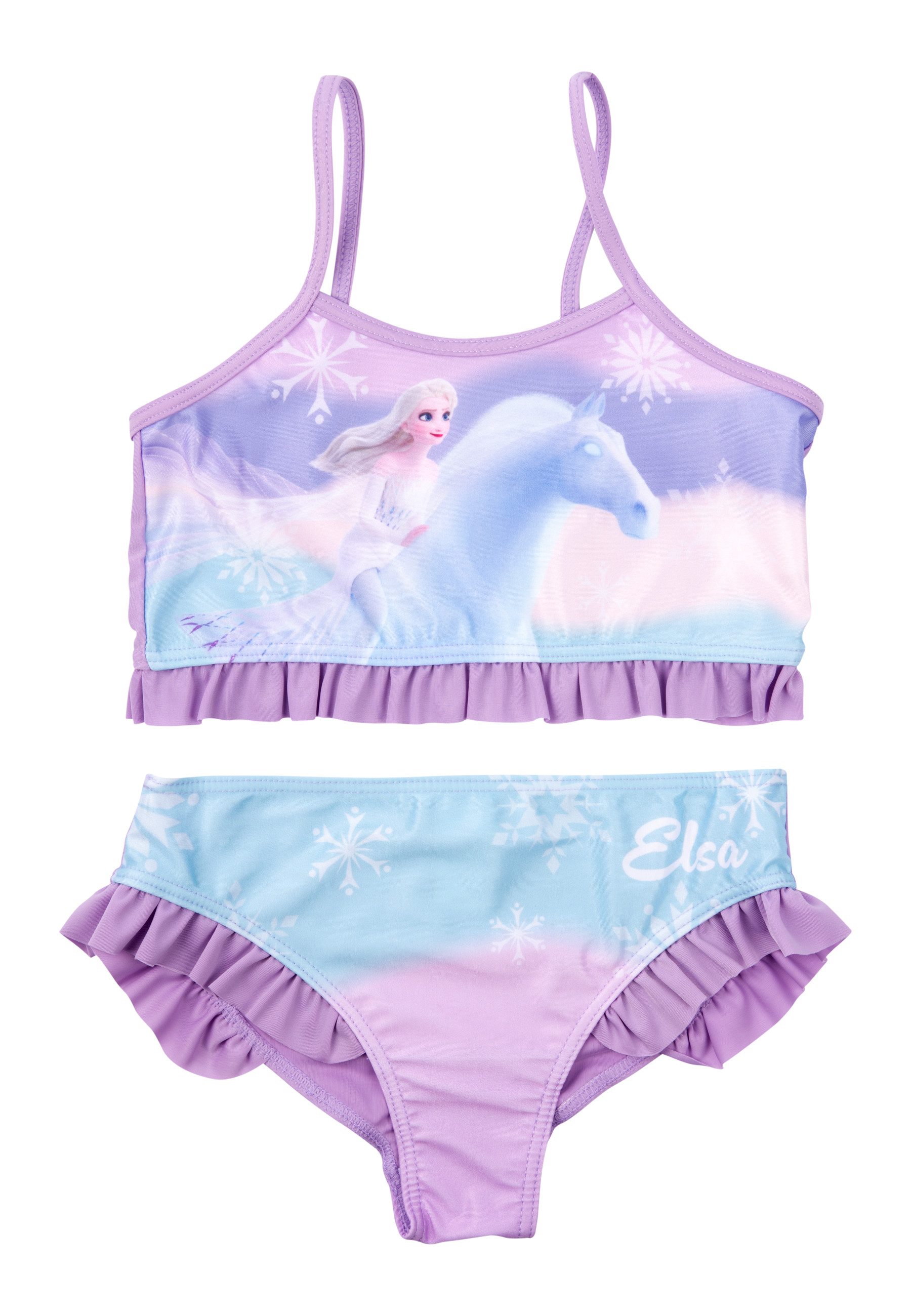 Bustier-Bikini Disney - Die Eiskönigin - Frozen - Elsa, Zweiteiler mit Rüschen