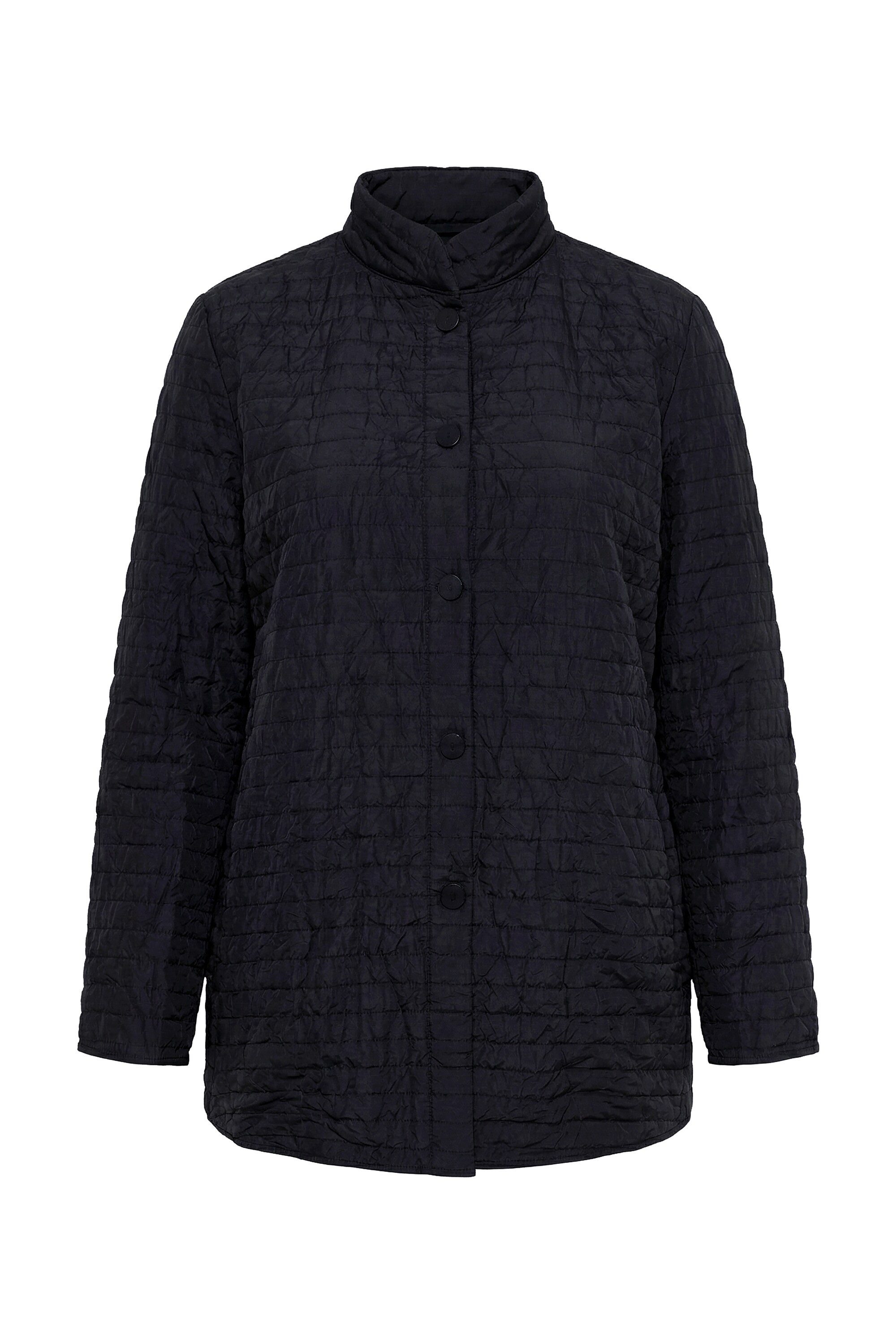 Ulla Popken Sommerjacke Jacke Crash-Effekt A-Linie Stehkragen Langarm