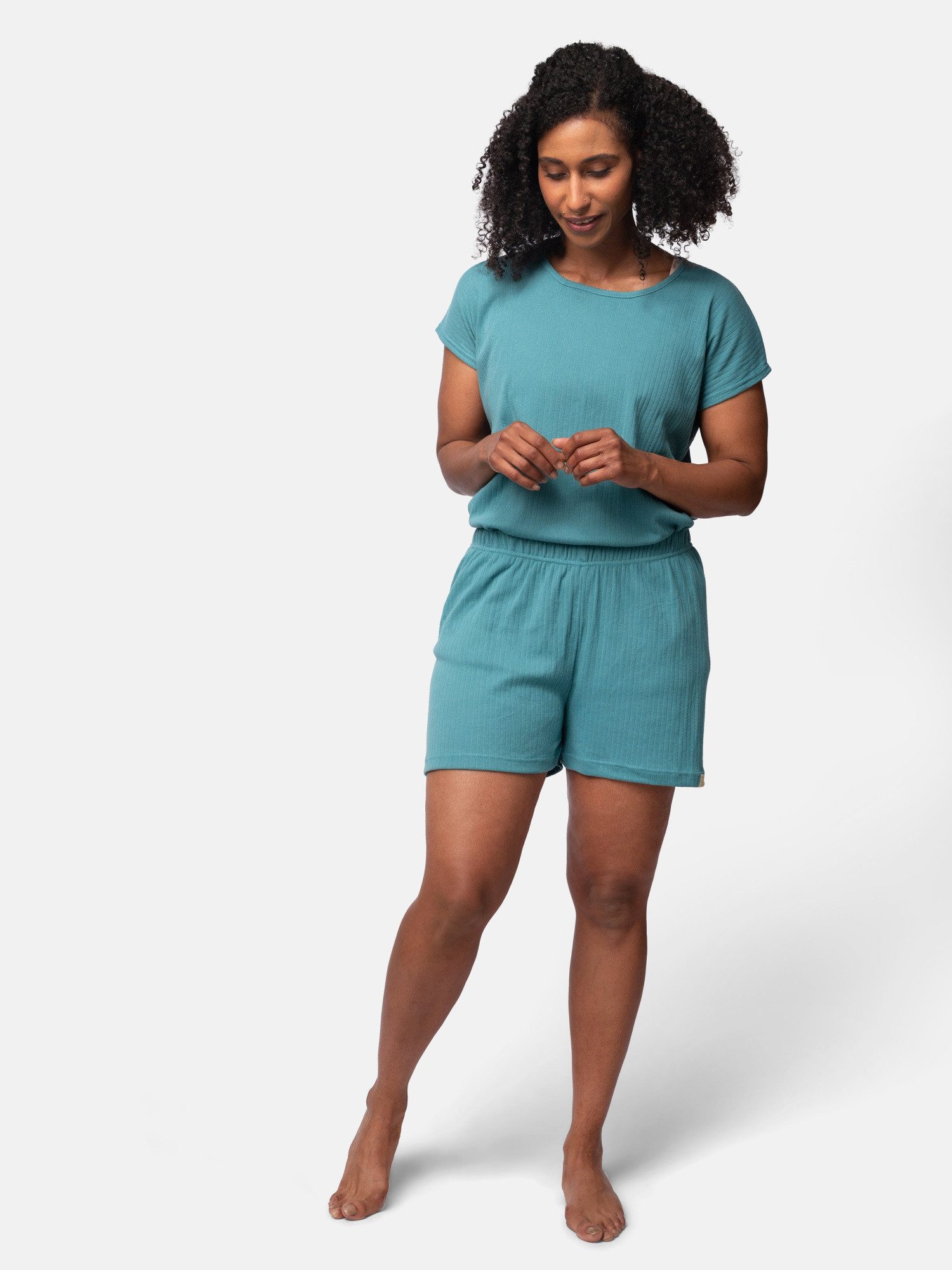 Pyjamashorts aus Derby Rib