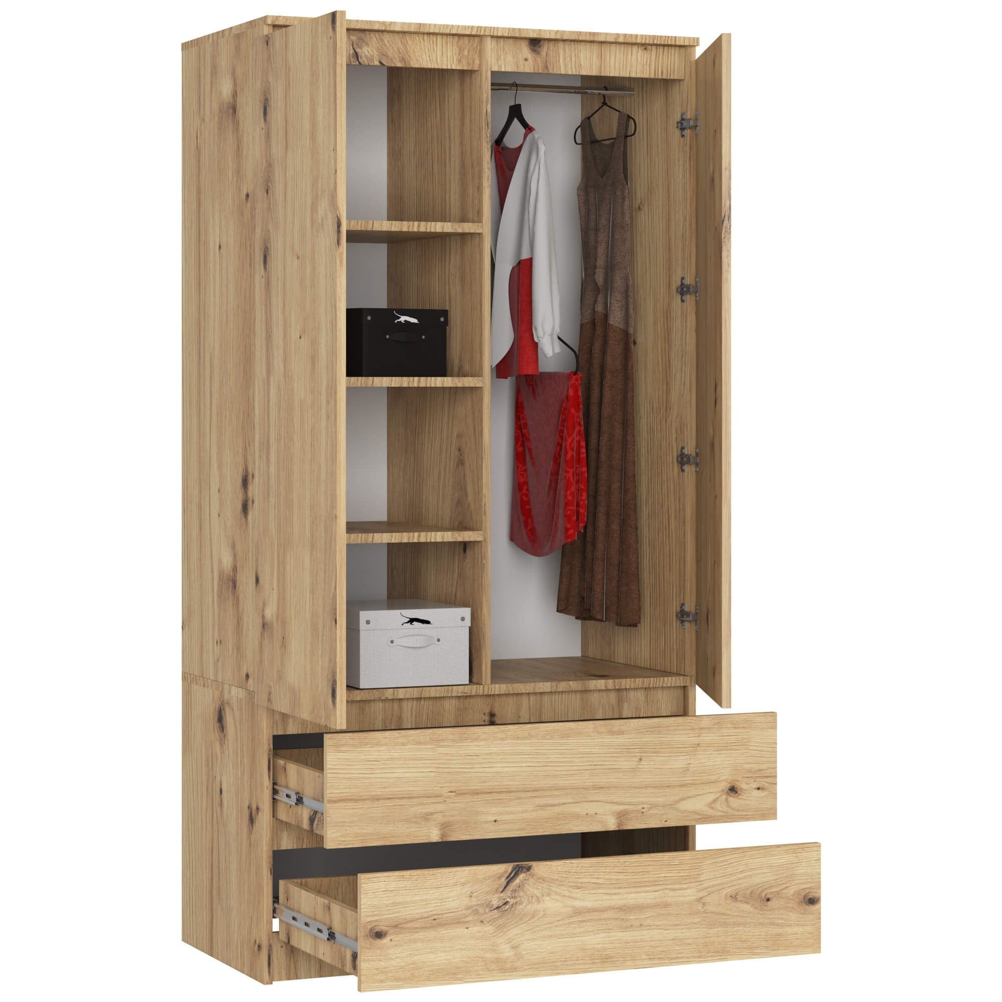 Raumhirsch Furniture Kleiderschrank Moderner Kleiderschrank - Zaubert Ordnung ins Schlafzimmer - Stauraum (viele Farbvarianten - Maße 180 - 90 - 50 cm) Stilvoller Schlafzimmerschrank, ideal für Jugendzimmer & Wohnzimmer