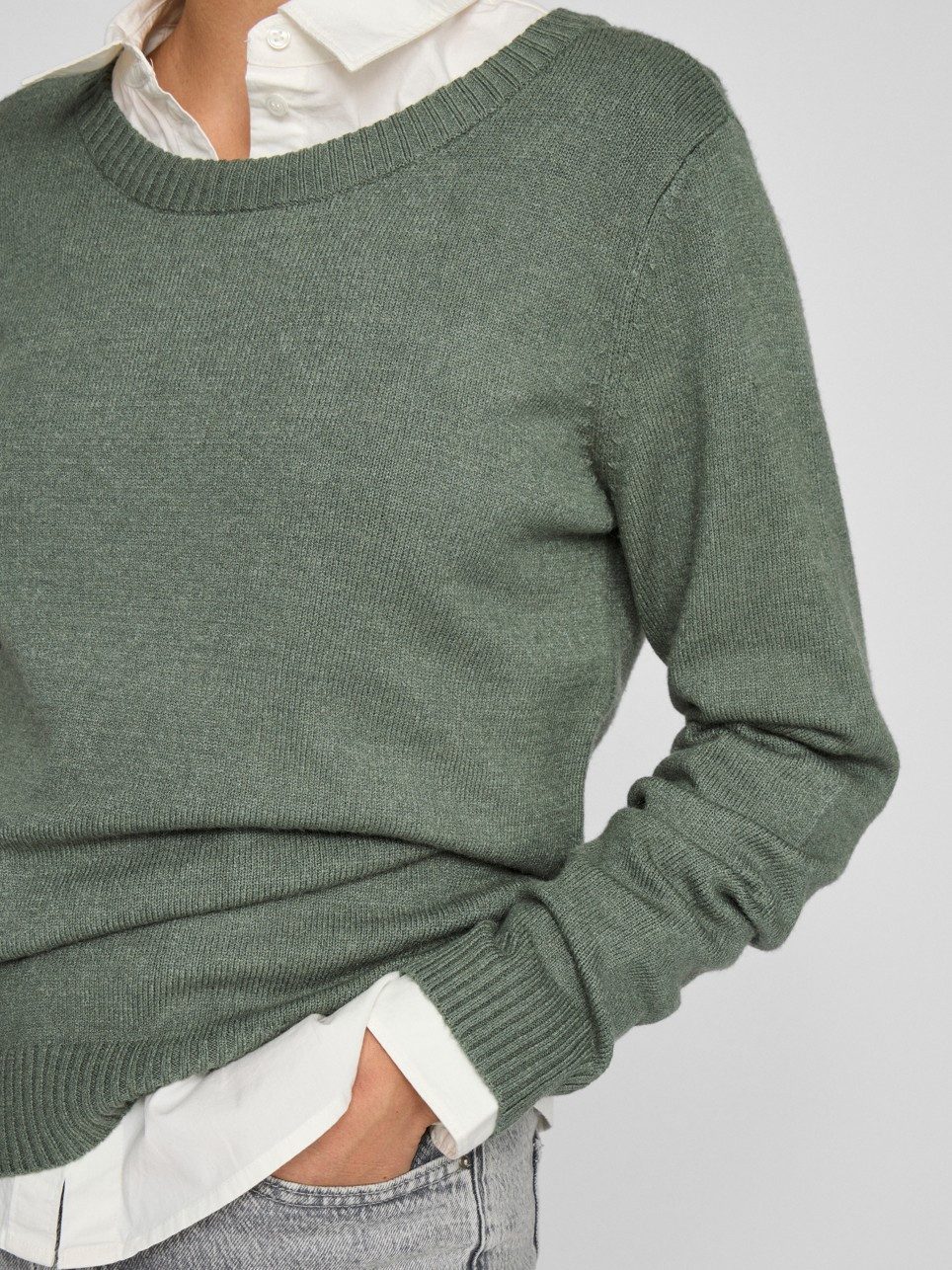 Vila Strickpullover Dünner Rundhals Strickpullover VIRIL günstig online kaufen