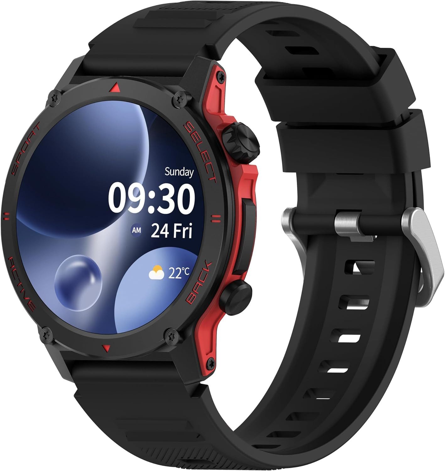 Popglory S136 Smartwatch (3,7 cm, android ios), Smartwatch mit AMOLED Display, Bluetooth Telefonie und 110