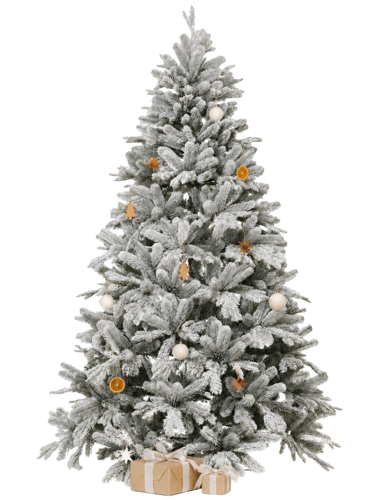 VIVANNO Künstlicher Weihnachtsbaum Polyethylen NORDMANN SNOW 150 Rund - Mit Schnee, 112x150 cm