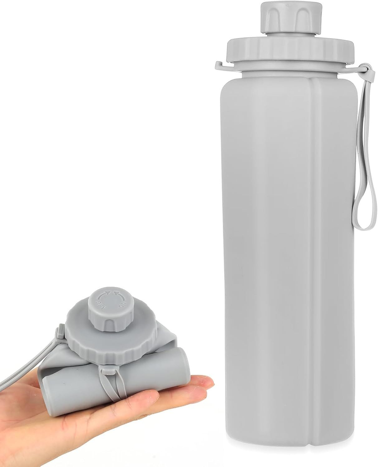 FELIXLEO Trinkflasche 600ml Faltbare Wasserflasche Silikon Trinkflasche Outdoor Camping