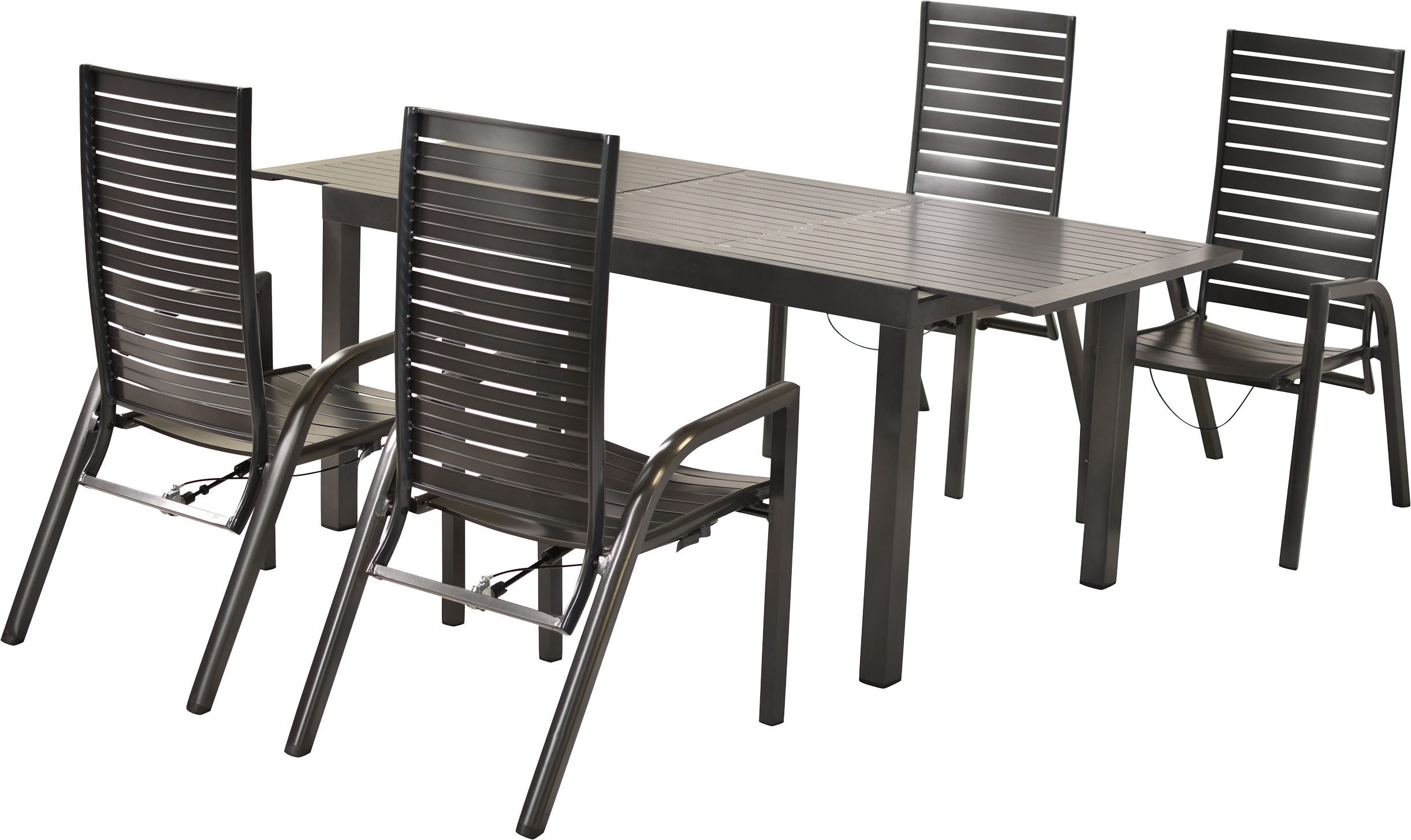 MERXX Garten-Essgruppe Siros, (Set, 5-tlg), inkl. 4 Sessel, 1 Ausziehtisch