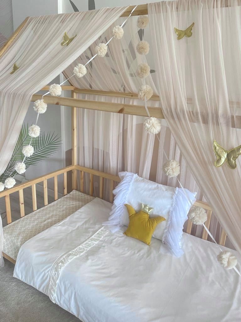 Baby Fancyroom Betthimmel Betthimmel Tüll Hausbett Kinderbett 2 Stück 340cm günstig online kaufen