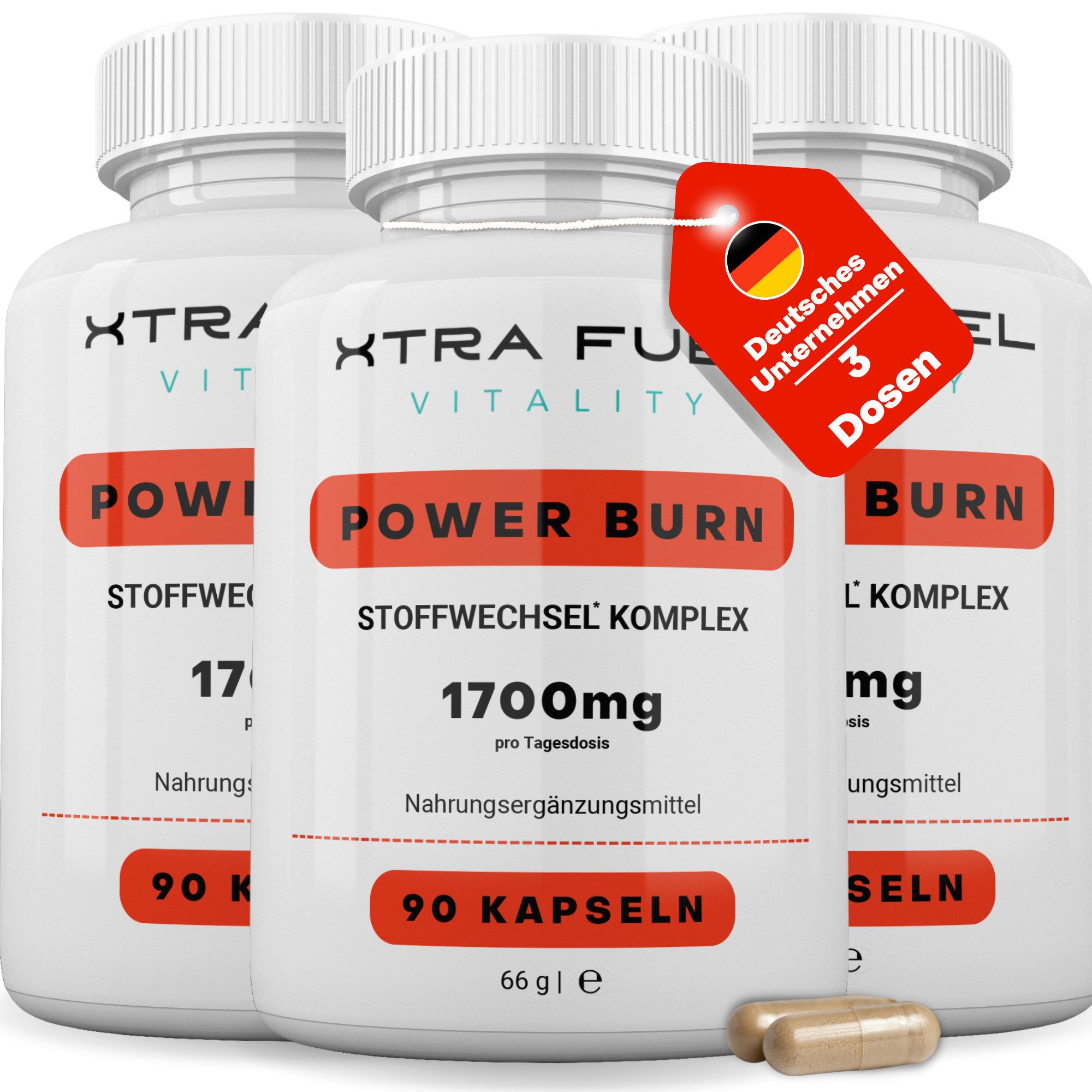 XTRA FUEL Power Burn Stoffwechsel* Kapseln Kapseln, 198 g
