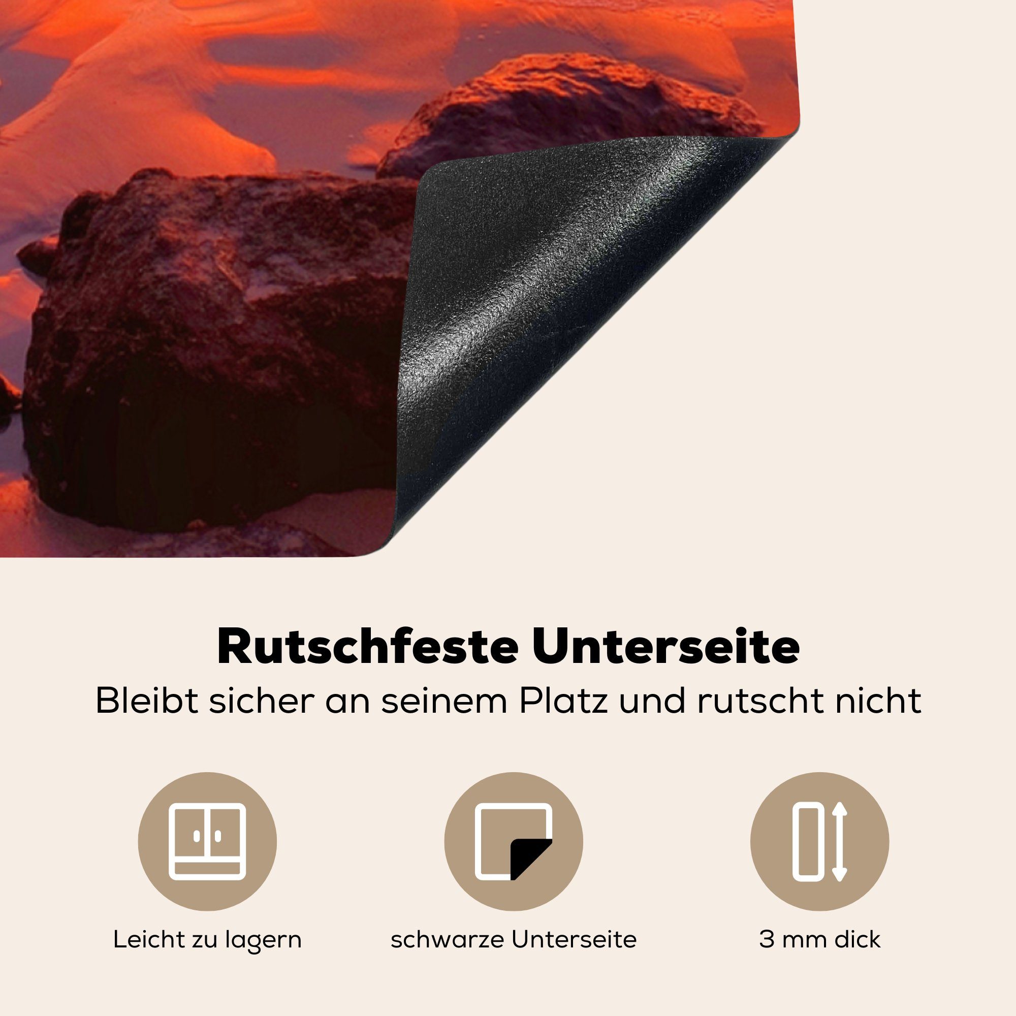 MuchoWow Herdblende-/Abdeckplatte 78x78 Der tlg), Vinyl, in Ceranfeldabdeckung, cm, Rica, Strand Antonio für küche Manuel (1 Arbeitsplatte von Costa