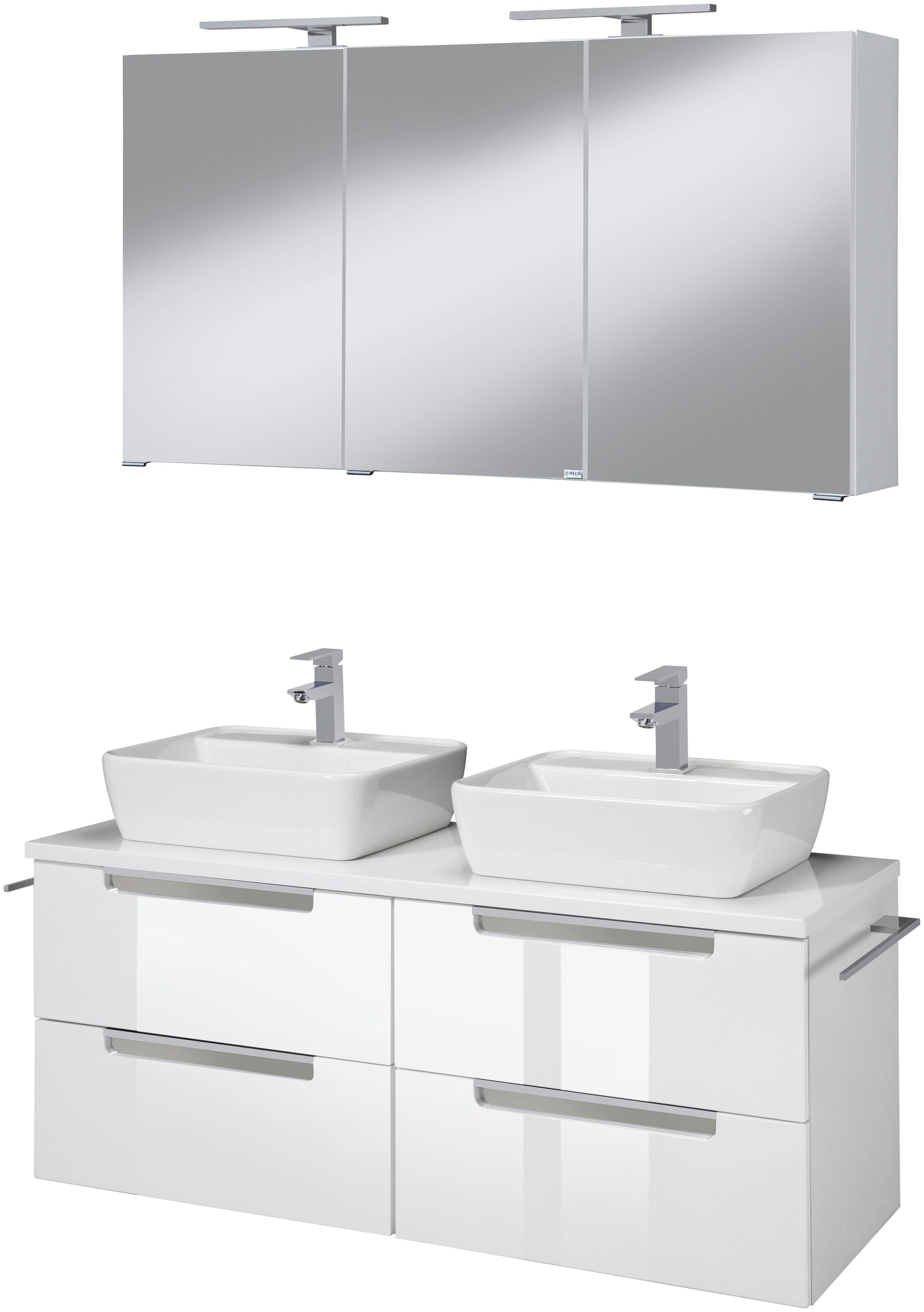 welltime Badmöbel-Set Malibu, (Set, 2-St), Breite 120 cm, mit Soft-Close