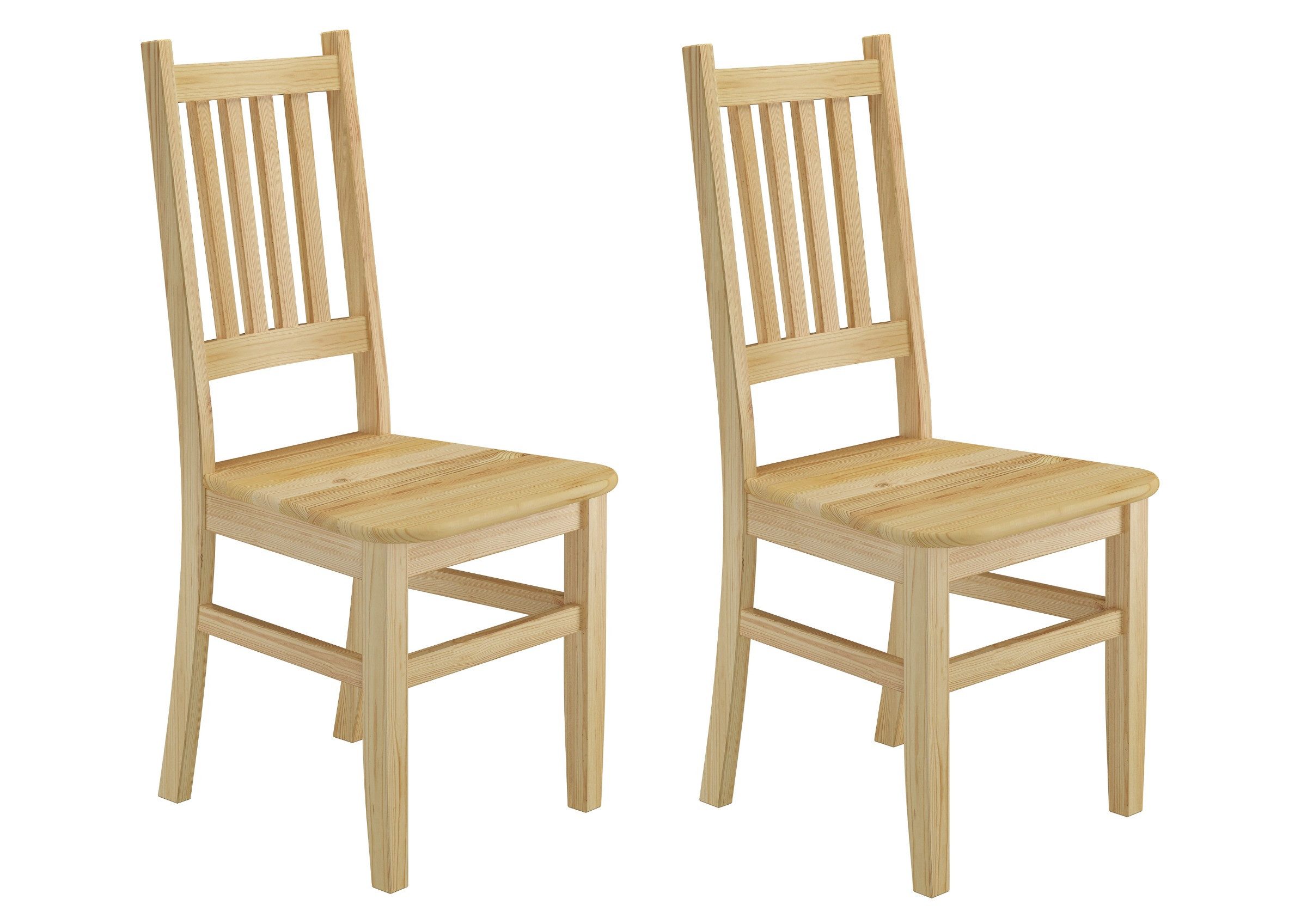 ERST-HOLZ Esszimmerstuhl Doppelpack Küchenstühle Holzstühle Kiefer Massivholz