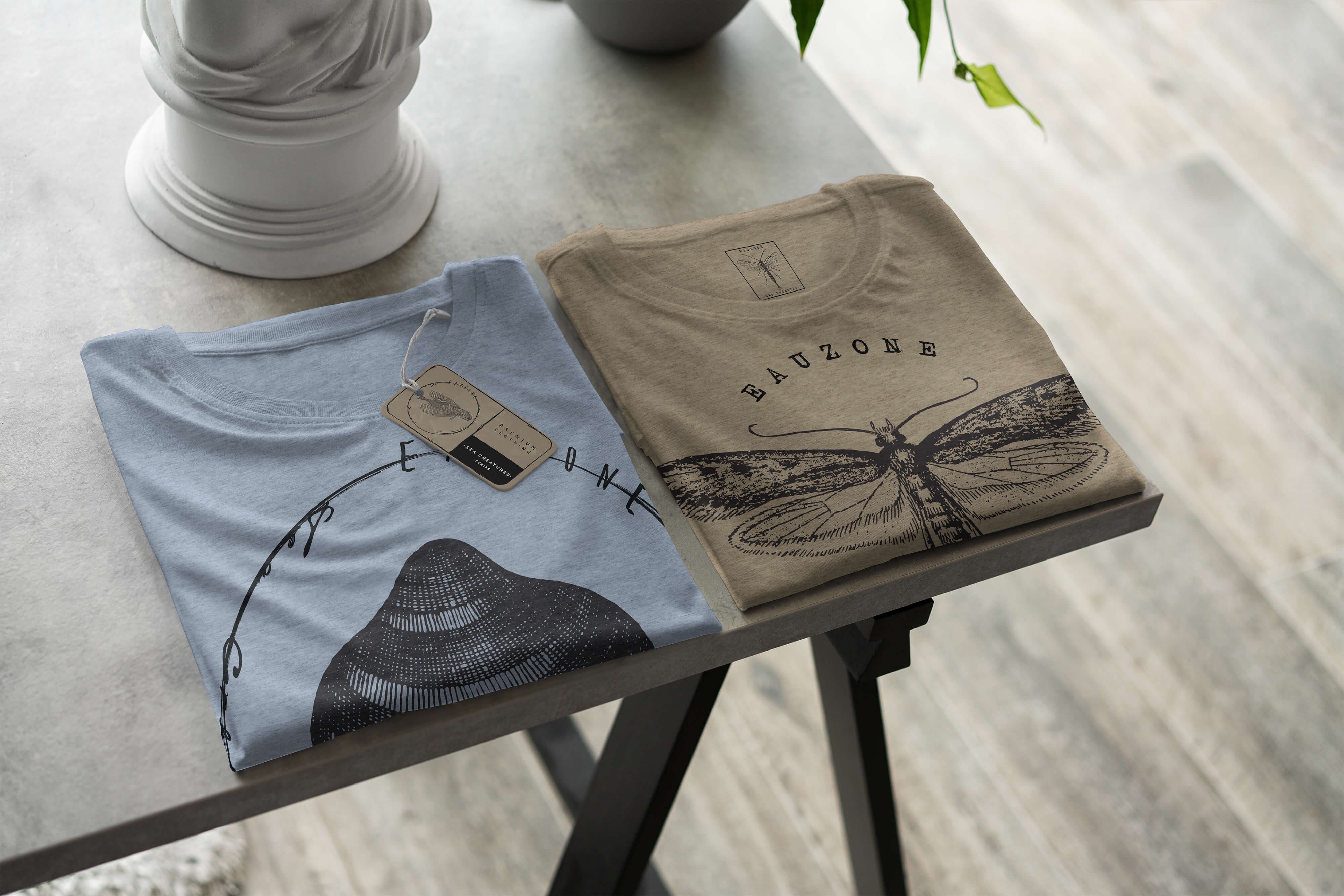 Serie: feine Struktur Denim / Sinus Sea T-Shirt - Stonewash und Sea T-Shirt Art 063 sportlicher Tiefsee Creatures, Schnitt Fische