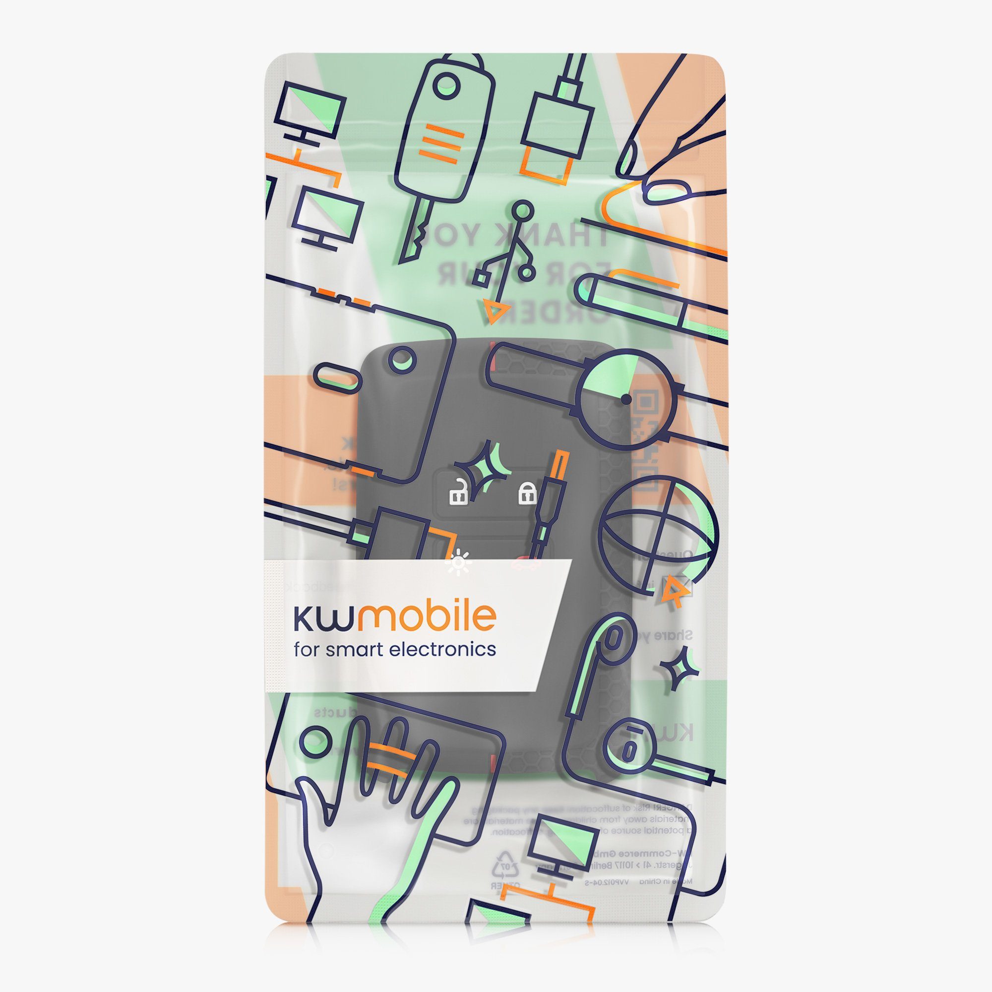 kwmobile Schlüsseltasche Autoschlüssel Cover Case Schlüsselhülle Schlüssel Hülle Silikon Renault, für Schwarz