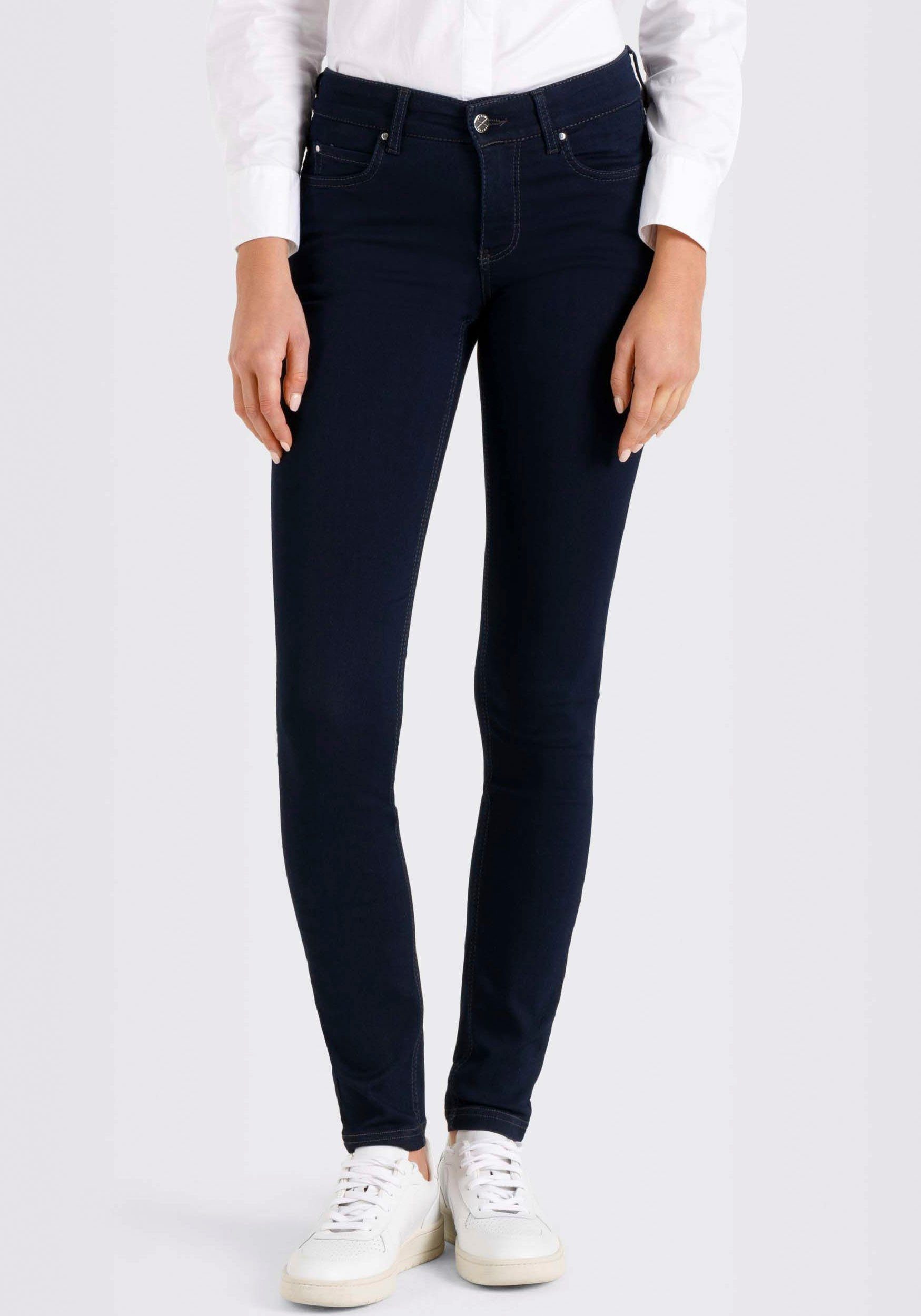 MAC Skinny-fit-Jeans Dream den Qualität rinsed sorgt Skinny für Hochelastische perfekten Sitz blue