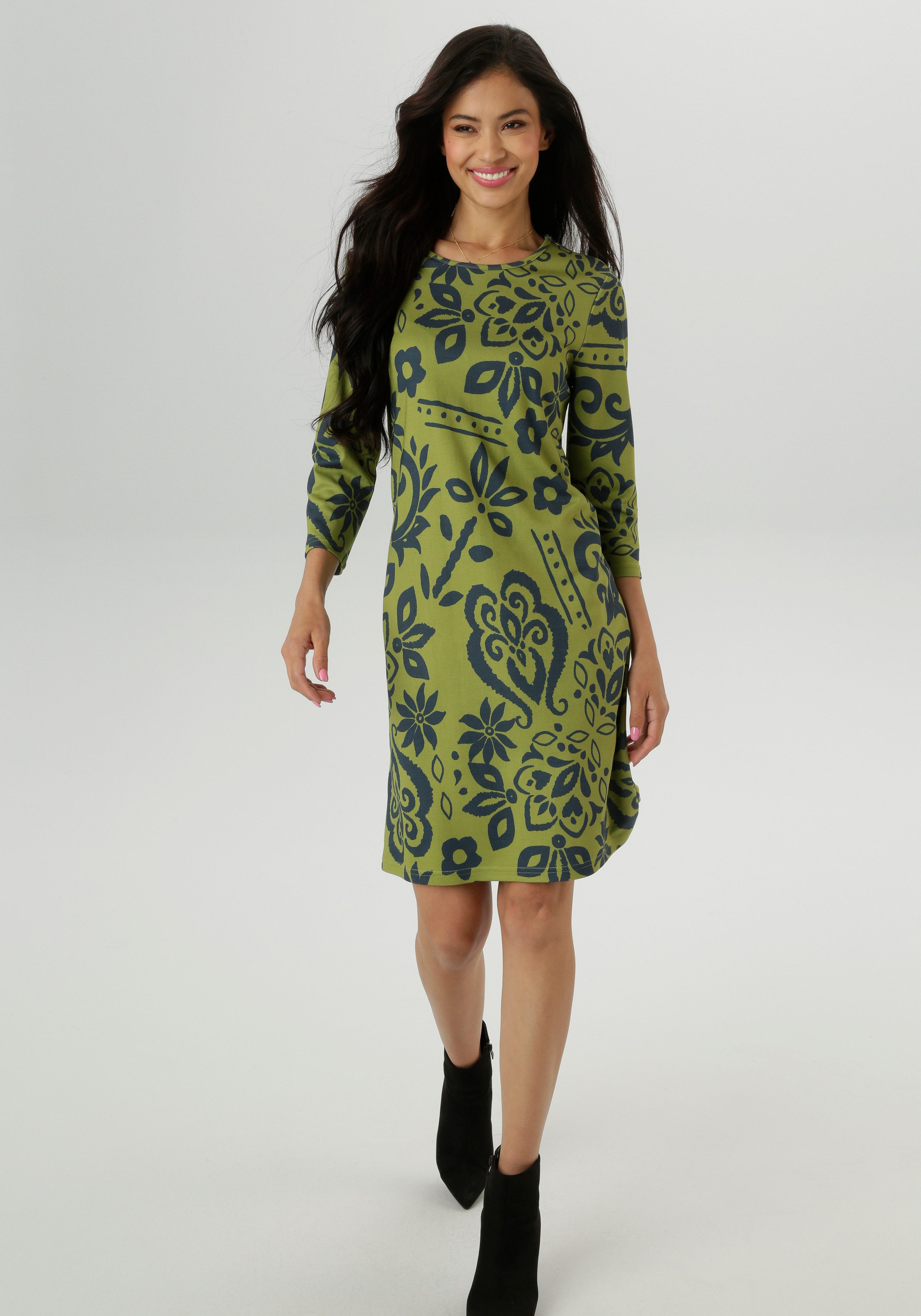 Aniston SELECTED Jerseykleid mit fantasievollem Blütendruck günstig online kaufen