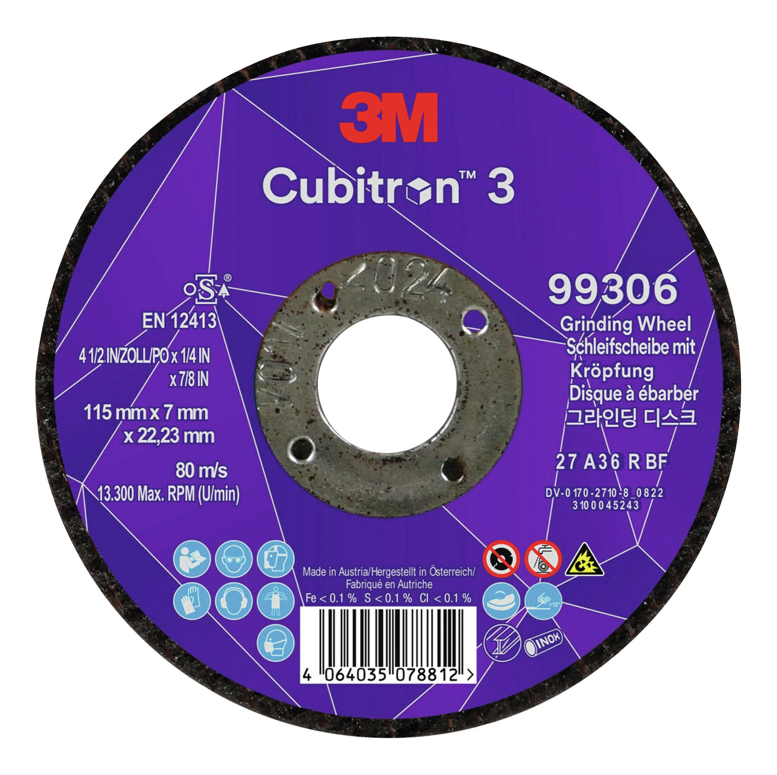 3M Schruppscheibe, Ø 115 mm, Cubitron 3115 x 7 mm 36+