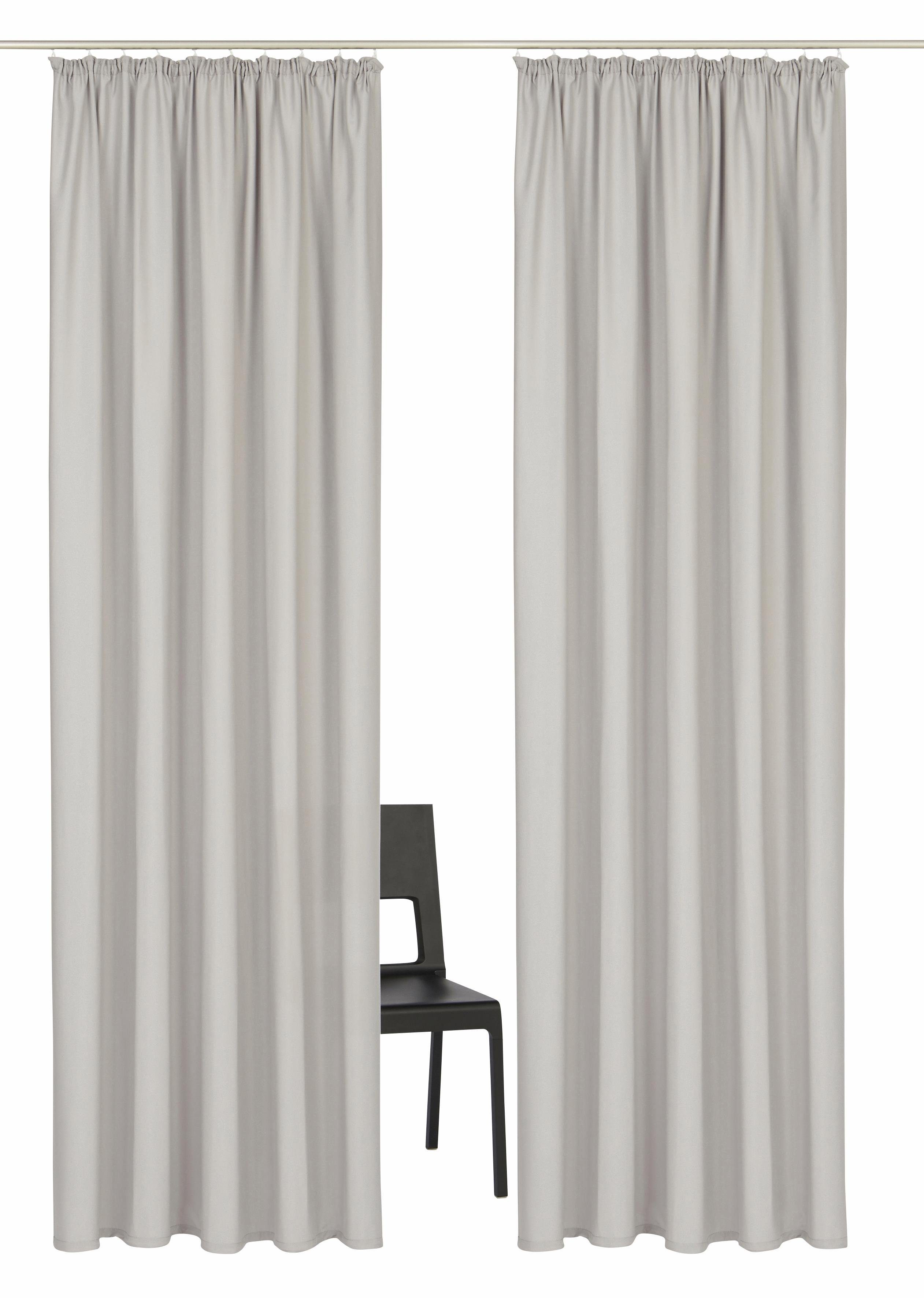 OTTO home Vorhang Parry mit Kräuselband, 2er Set, blickdicht, Topseller (2 St), Kräuselband, blickdicht, Polyester, 2-er Set, blickdicht, monochrom, basic, einf – Bild 2 von 5