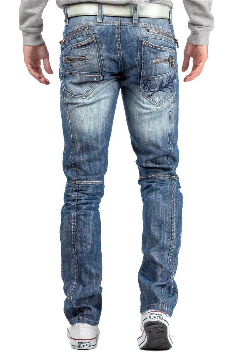 Cipo & Baxx Regular-fit-Jeans Herren Regular Fit Hose Stonewashed BA-C0751 günstig online kaufen