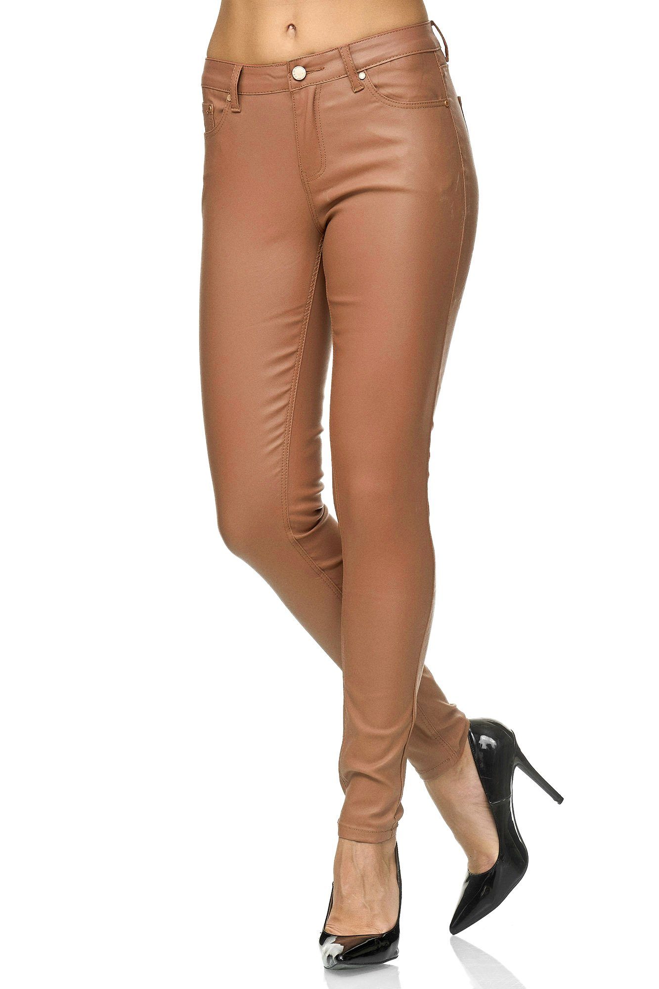 Elara Lederhose Elara Damen Hose Kunstleder günstig online kaufen