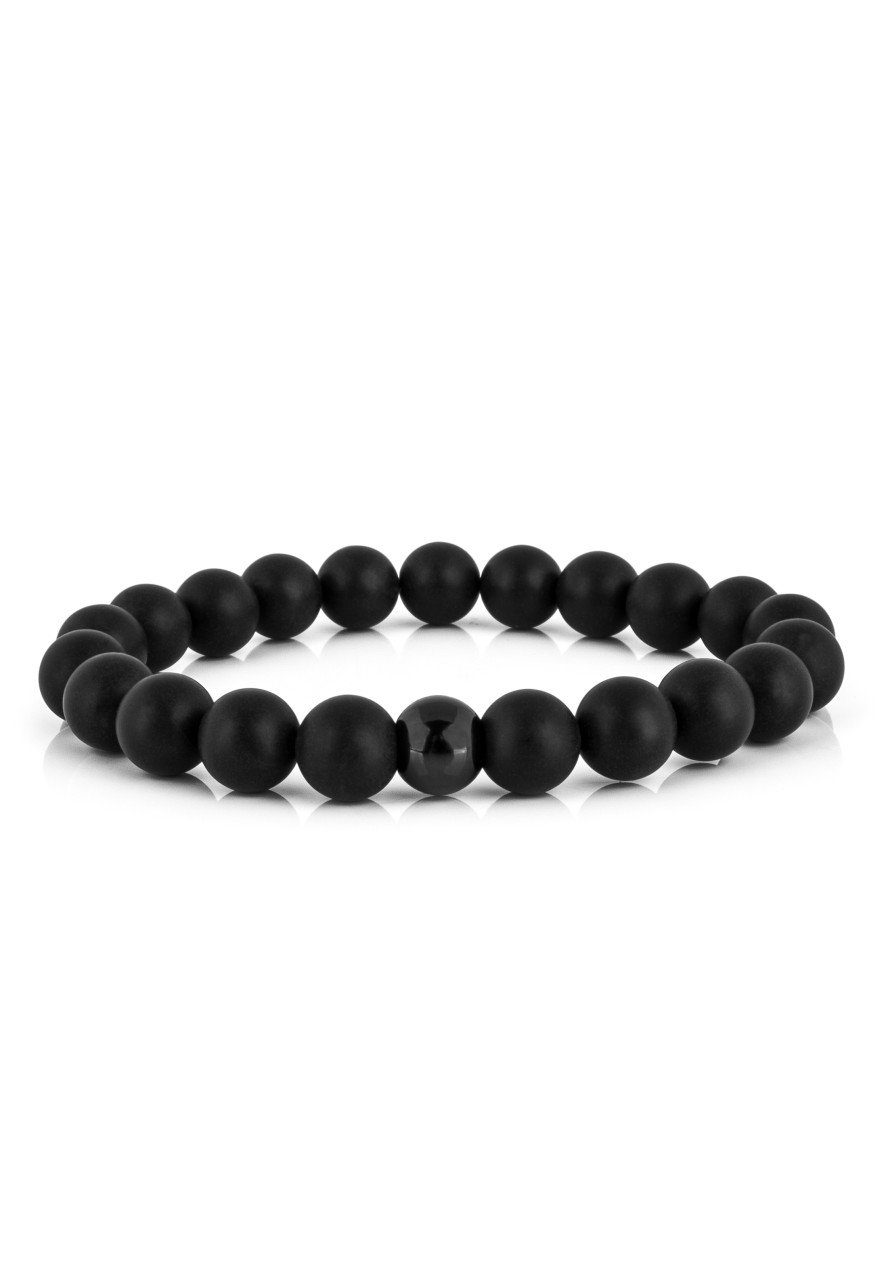 Armband Globae Perlenarmband - Schwarz Onyx 20cm