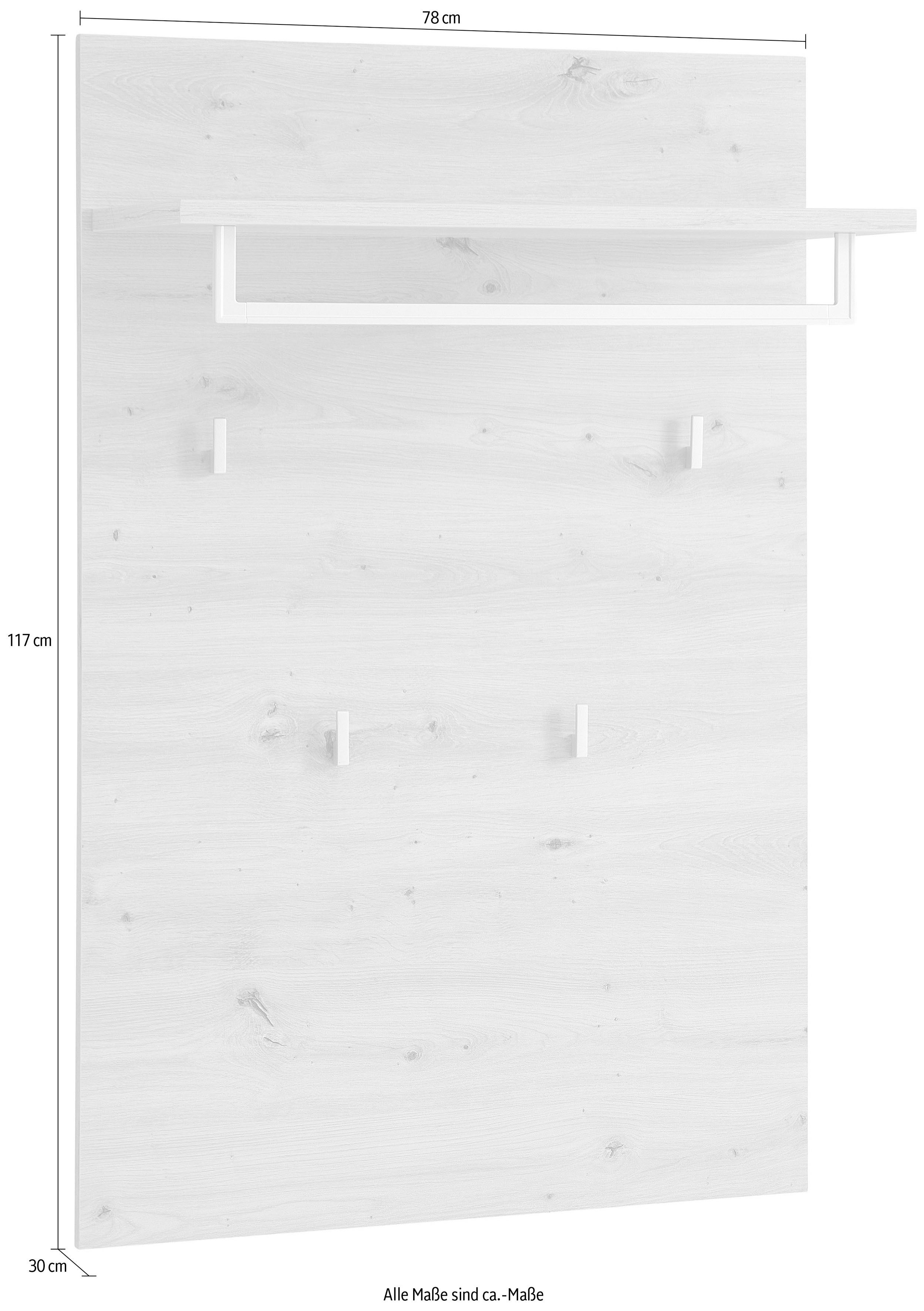 Innostyle Garderobenpaneel BARI Graderobenpaneel, BxHxT 40x158x30 cm (1 St), 1 Ablageboden, 1 Kleiderstange, 4 Haken