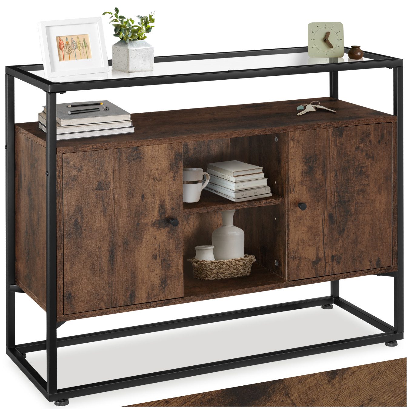 tectake Sideboard Kommode Oldham 100x38x80,5cm, Industrial Style günstig online kaufen