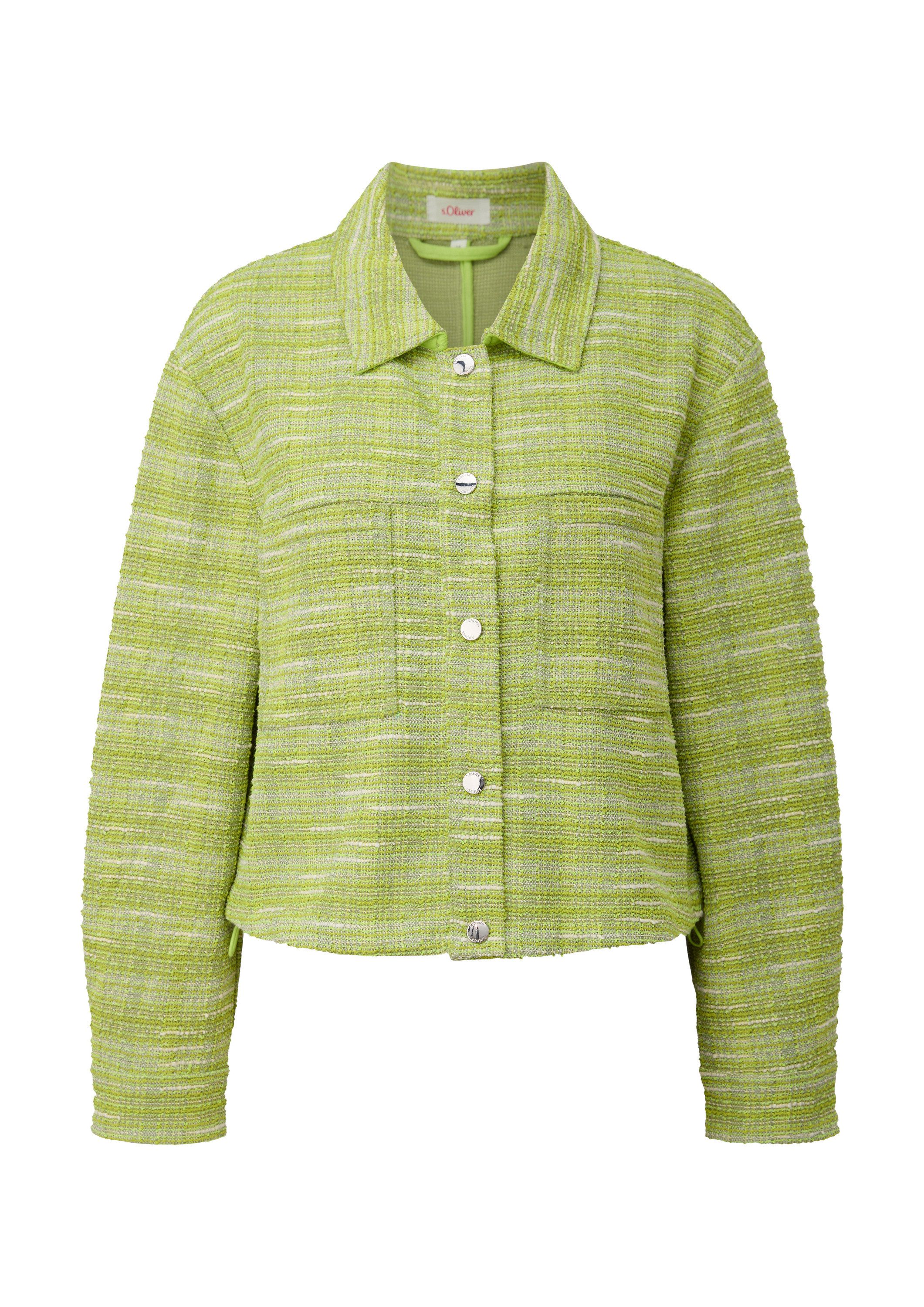 s.Oliver Funktionsjacke Indoor-Jacke Kastige Bouclé-Jacke mit Durchzugkorde günstig online kaufen