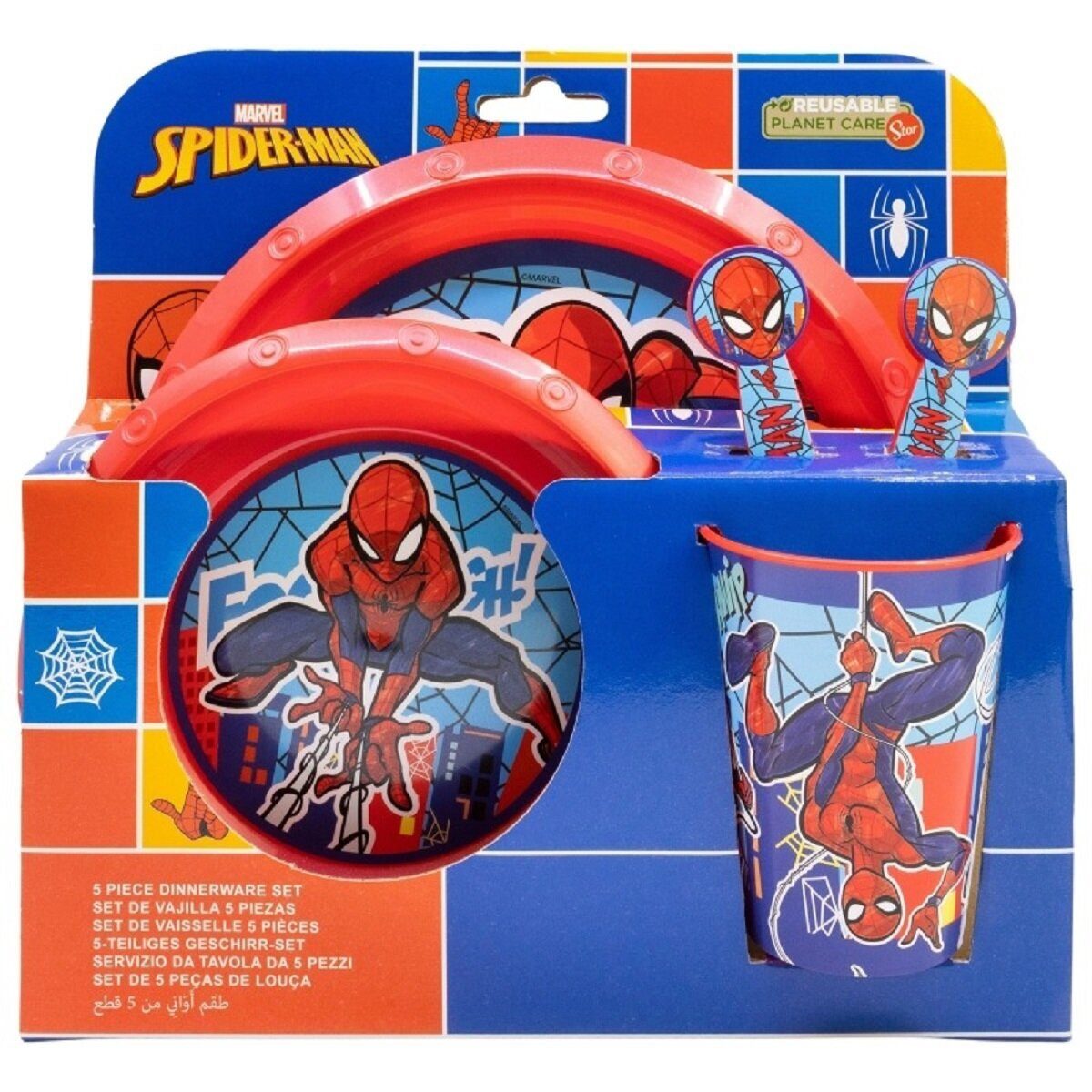 Spiderman Kindergeschirr-Set Spiderman 5-teiliges Kindergeschirr Essensset